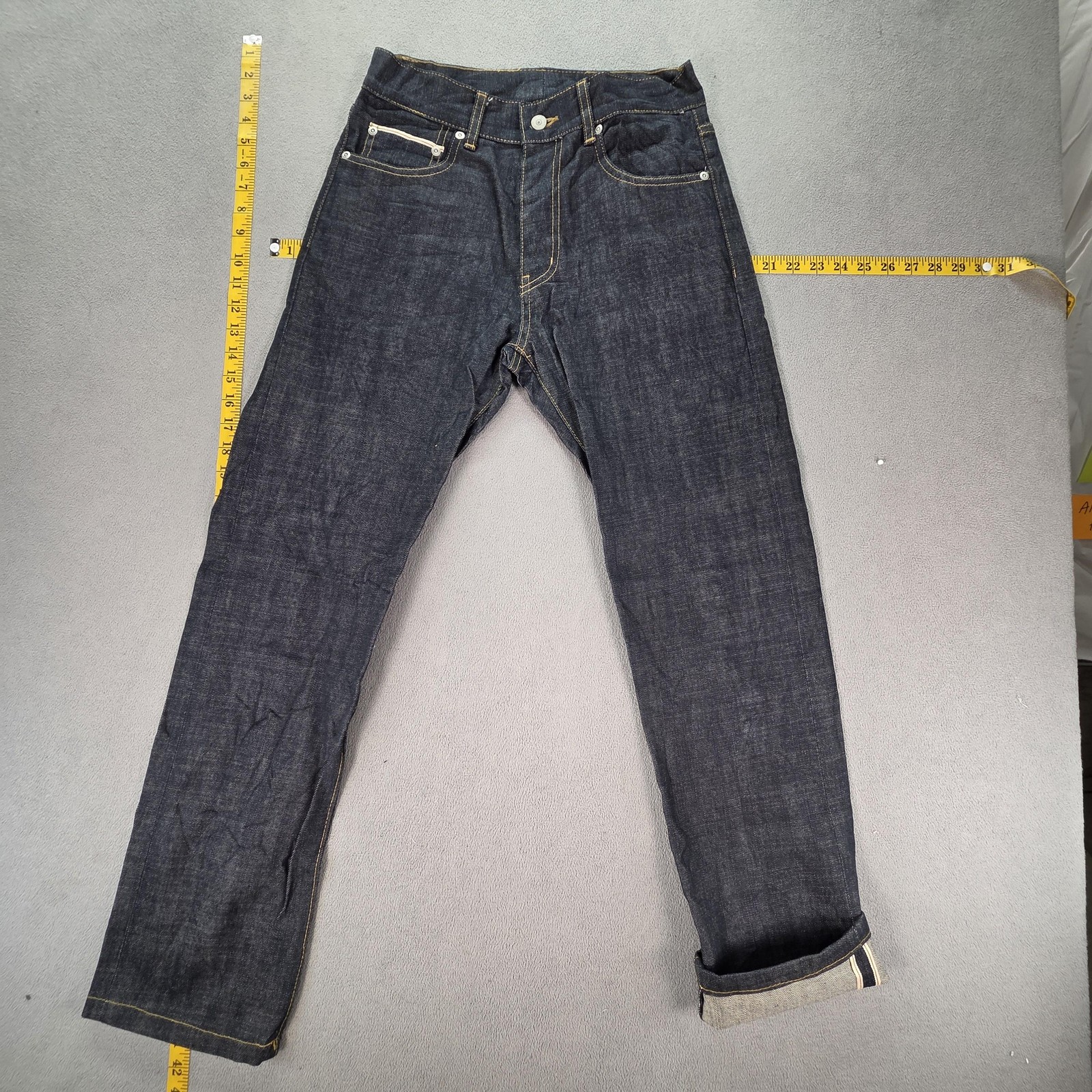 Uniform Bridge Jeans Womens Selvedge High Rise Slim Straight Fits 26×29