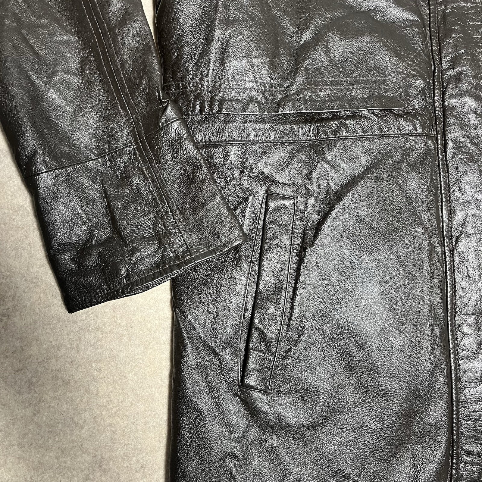 Vintage Phase Two Brown Mens 2XL Leather Jacket Removable Liner Adjustable Waist