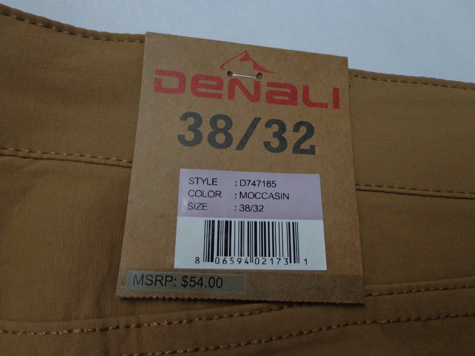 DENALI Moccasin Brown Tech Fabric Stretch Pants NWT 38 /32 MSRP $54