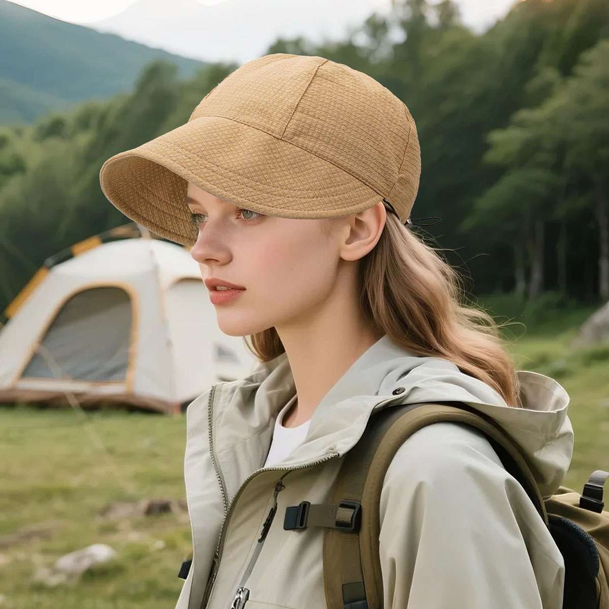 Women Sun Visor Hat Casual Large Wide Brim Uv Protection Summer Beach Travel Cap