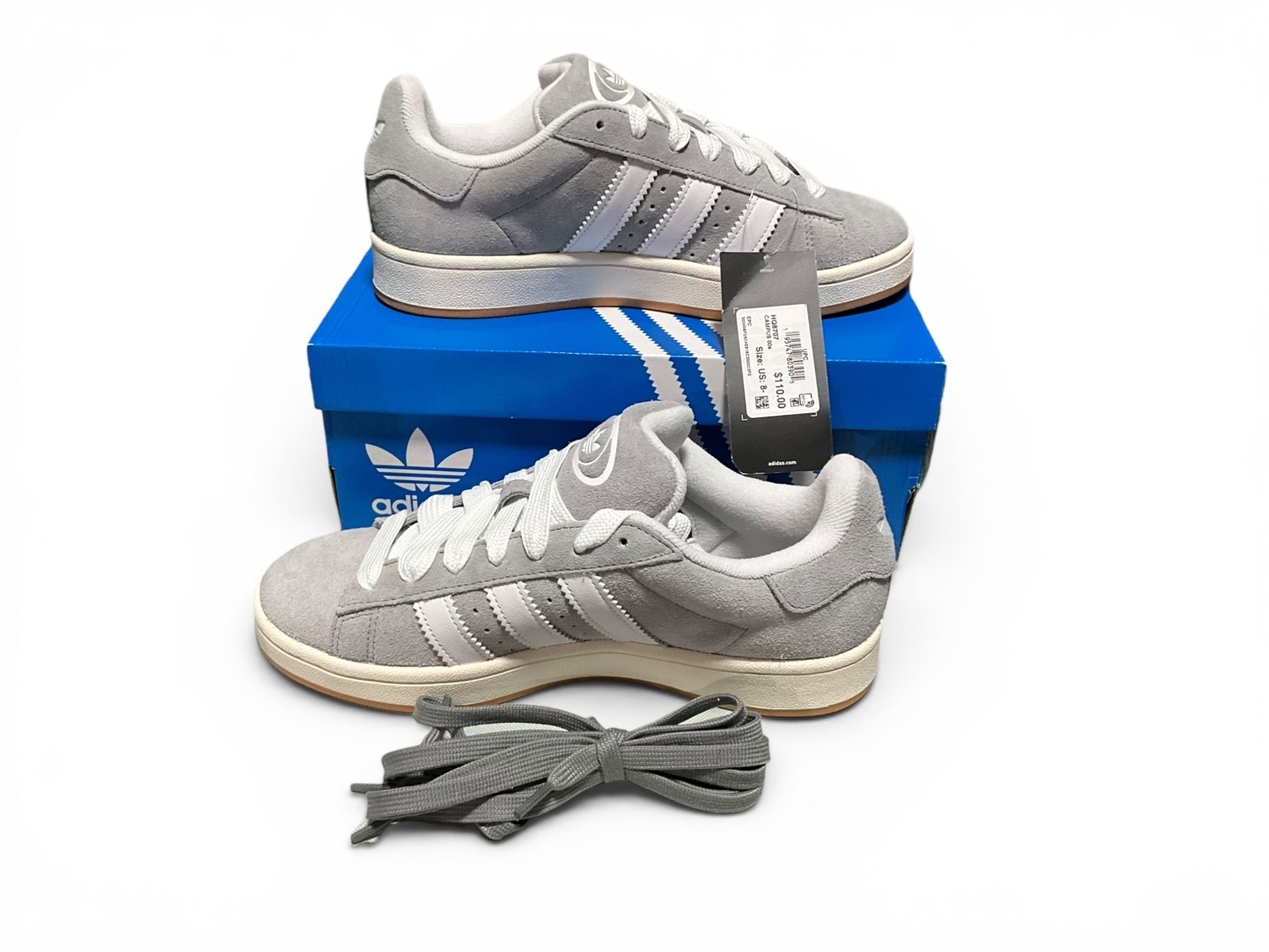 Men’s Size 8.5 (9.5w) – Adidas Campus 00s – Grey/White/Gum (HQ8707)
