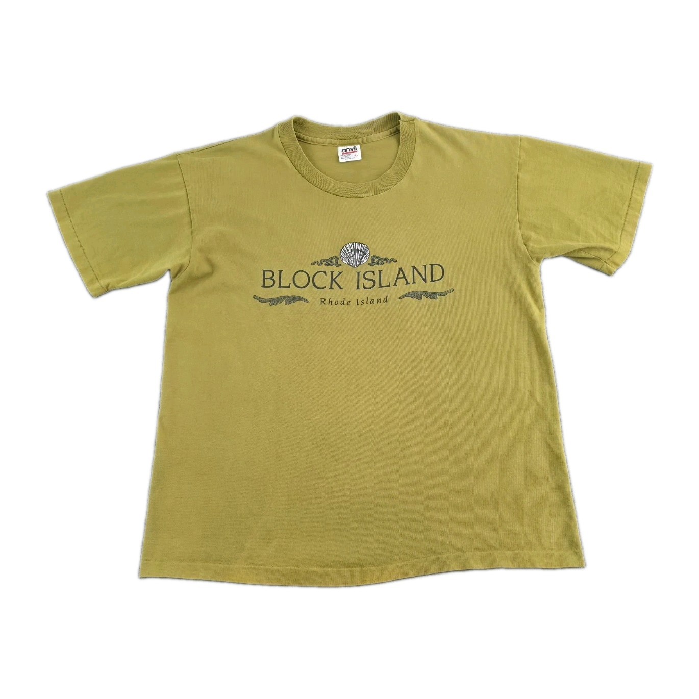 VINTAGE Block Island Shirt Mens Large Rhode Island Shell Single Stitch Adult A01