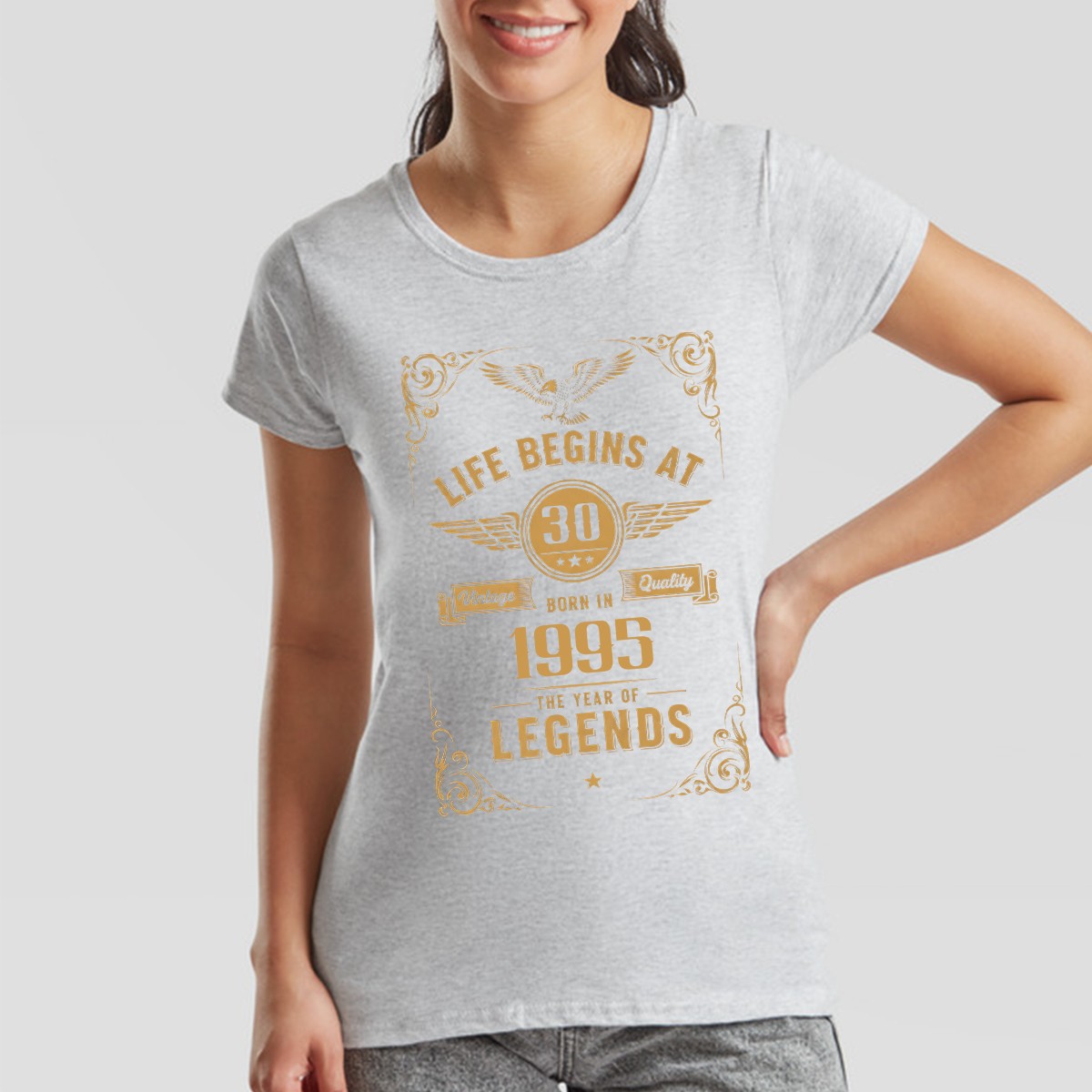 Life Begins At 30 Born In 1995 Womens T-Shirt 30th Birthday Legends Tee