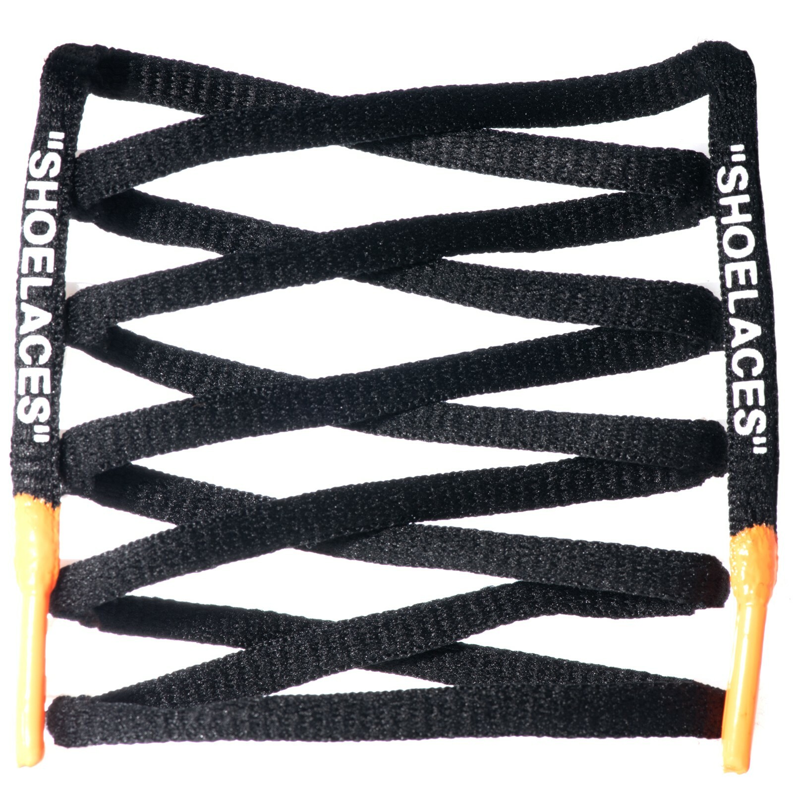 LitLaces – Off White Inspired – Printed “SHOELACES” with Silicone Tips – Oval