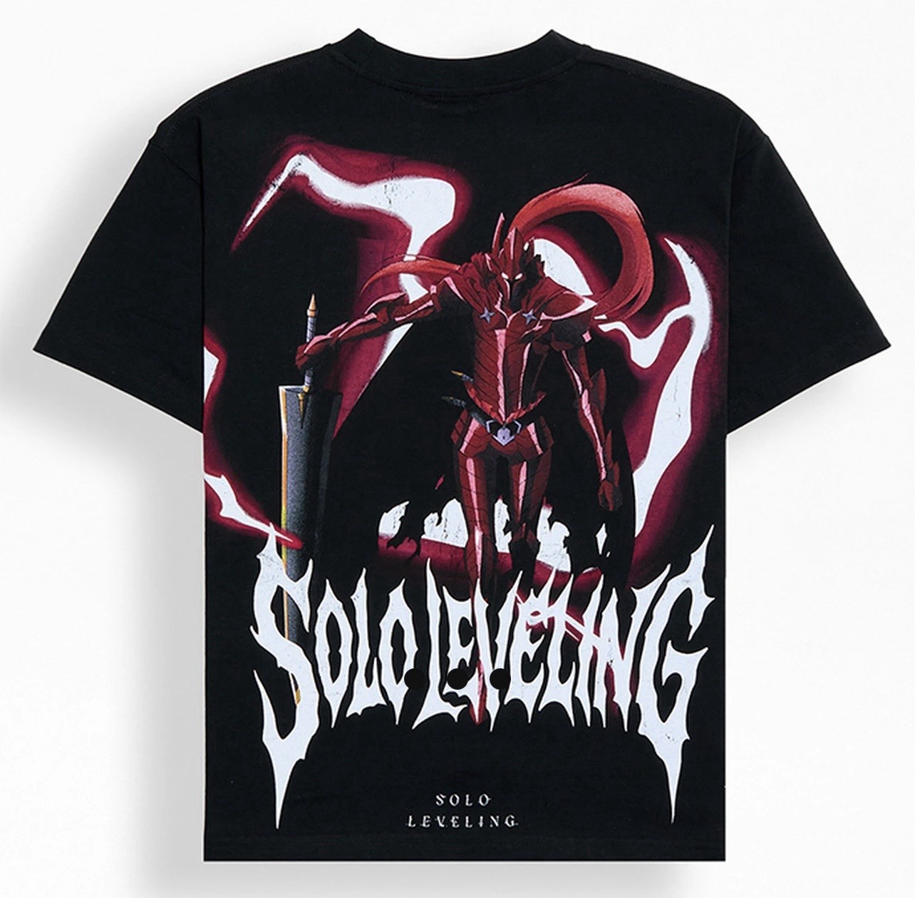 Solo Leveling Igris Knight Commander Graphic Tee Black XL Mens Anime Manga