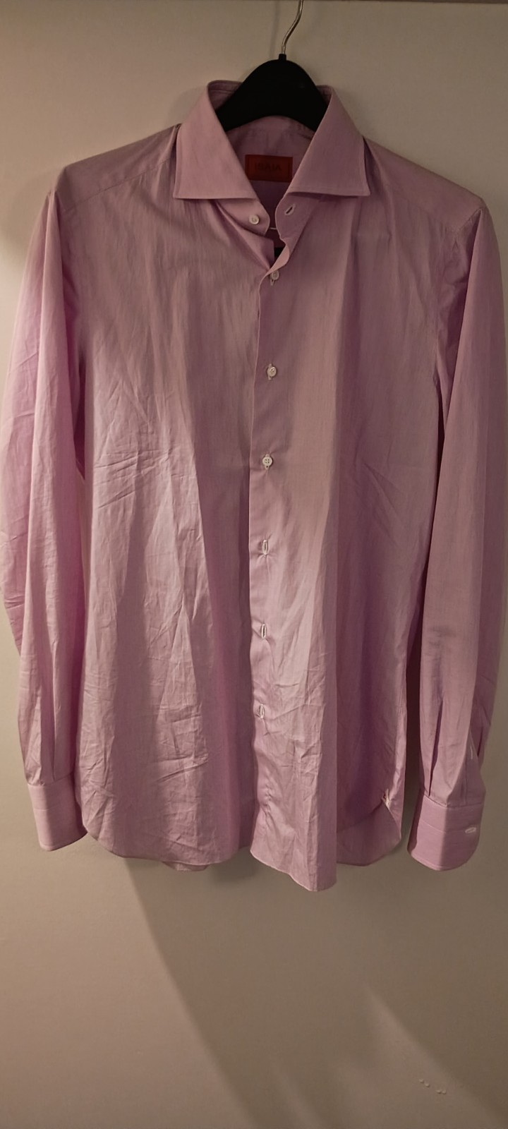 Isaia Napoli dress shirt pinkish purple, size 14 1/5, 40 Made in Italy, NWOT.