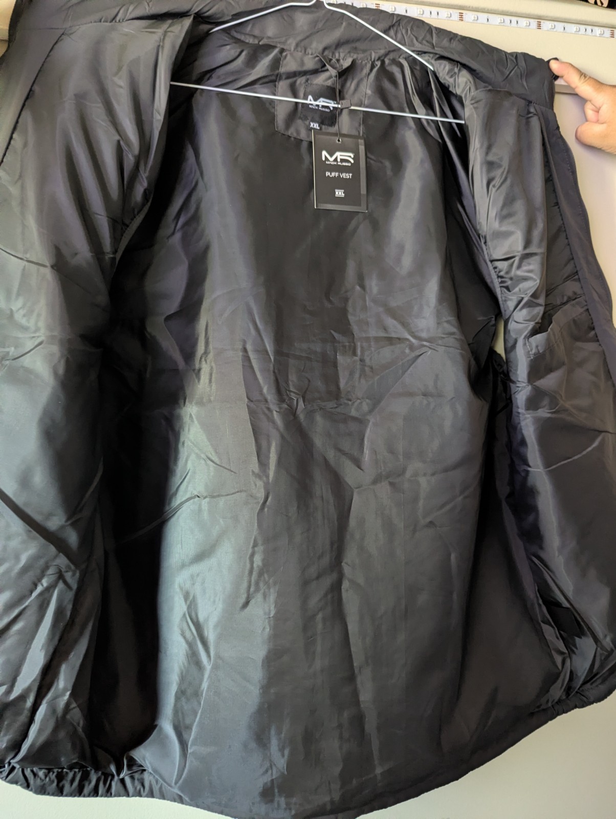 Mack Russo Puff Vest Men 2XL Black Full Zip Mock Neck Insulated Outwear Gorpcore