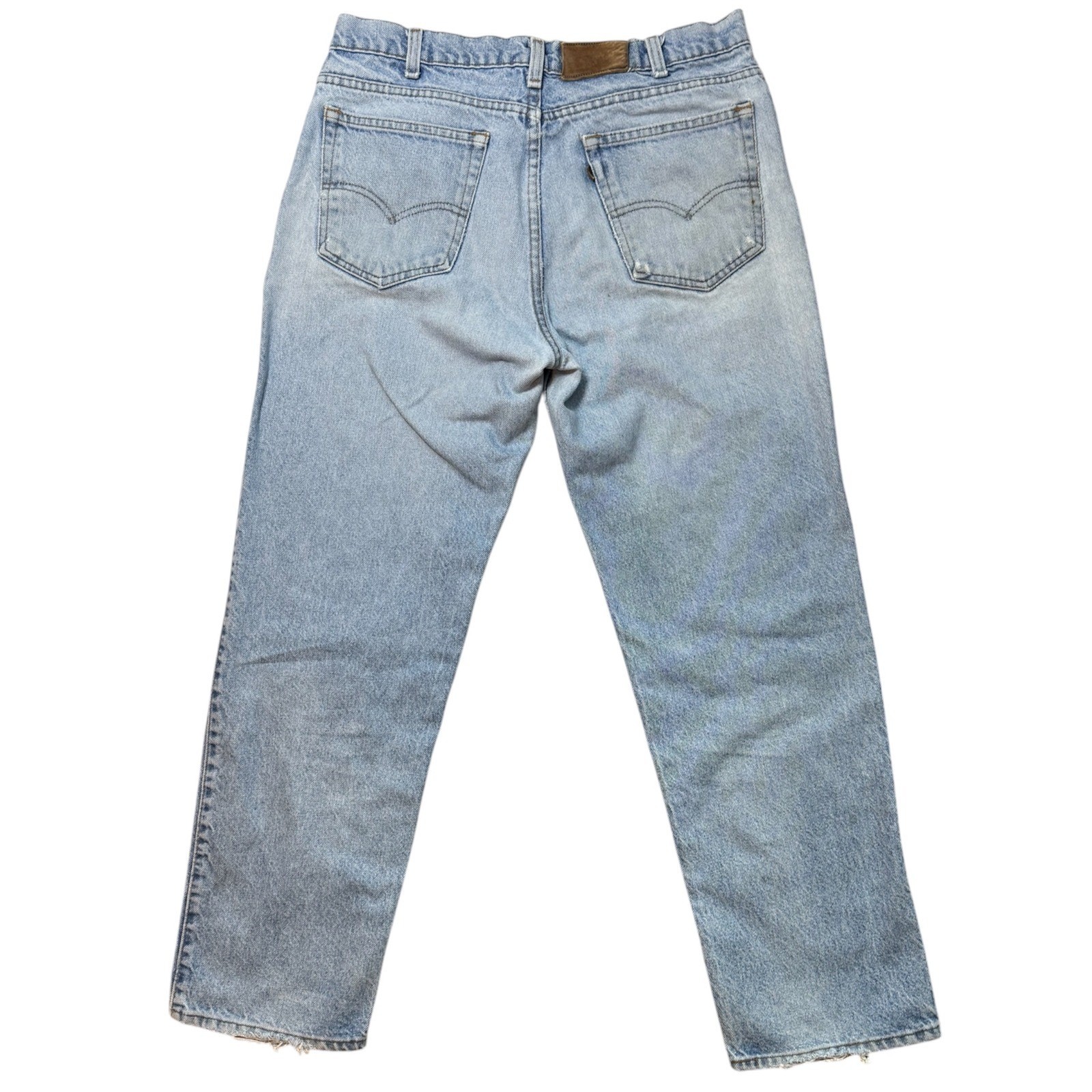Vintage Levis 540 Two Horse Distressed Light Wash Straight Leg Jeans Mens 34×30