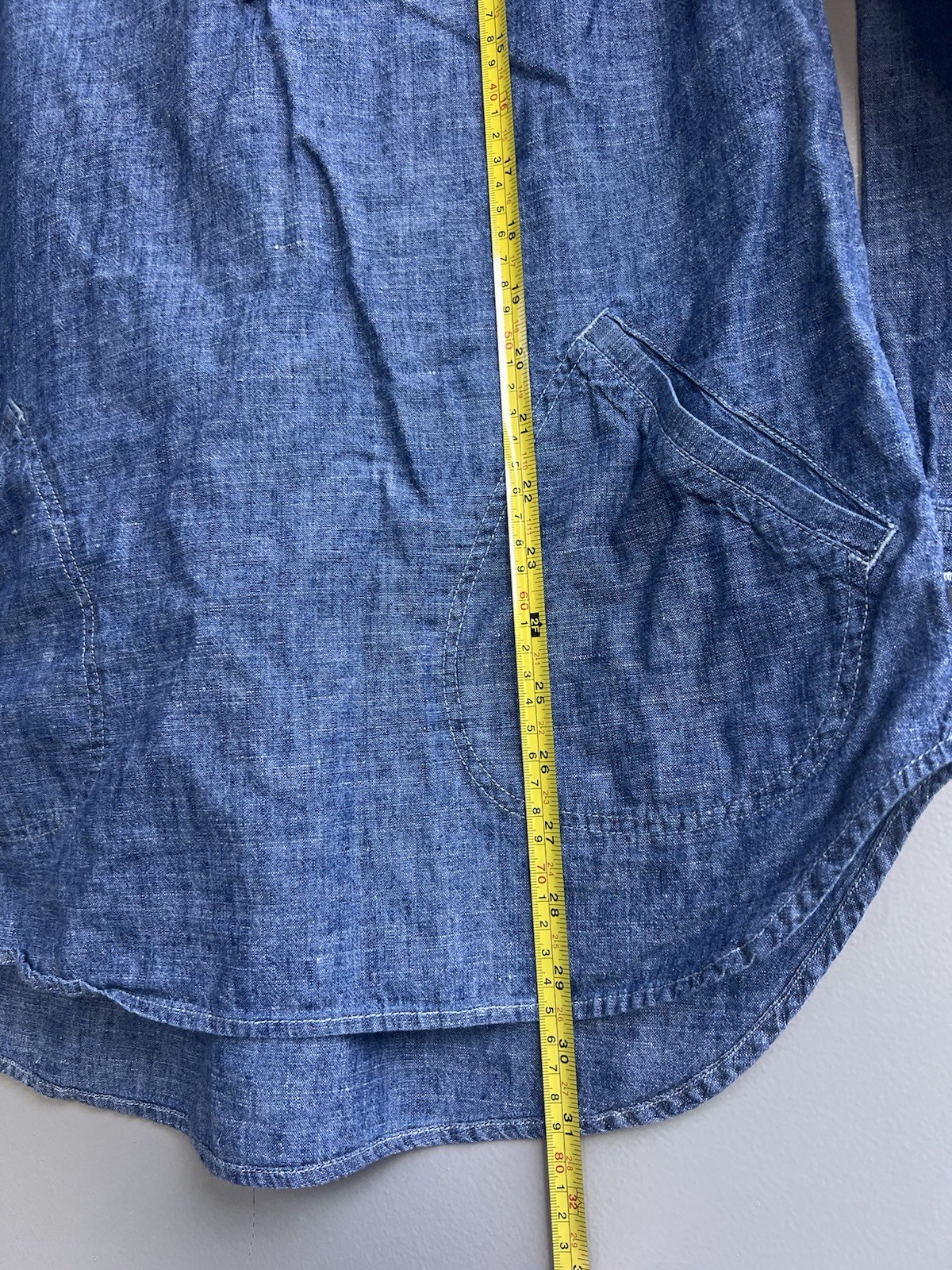 Royal Robbins Chambray Linen Blend Popover Gorpcore Shirt Blue M Travel Safari