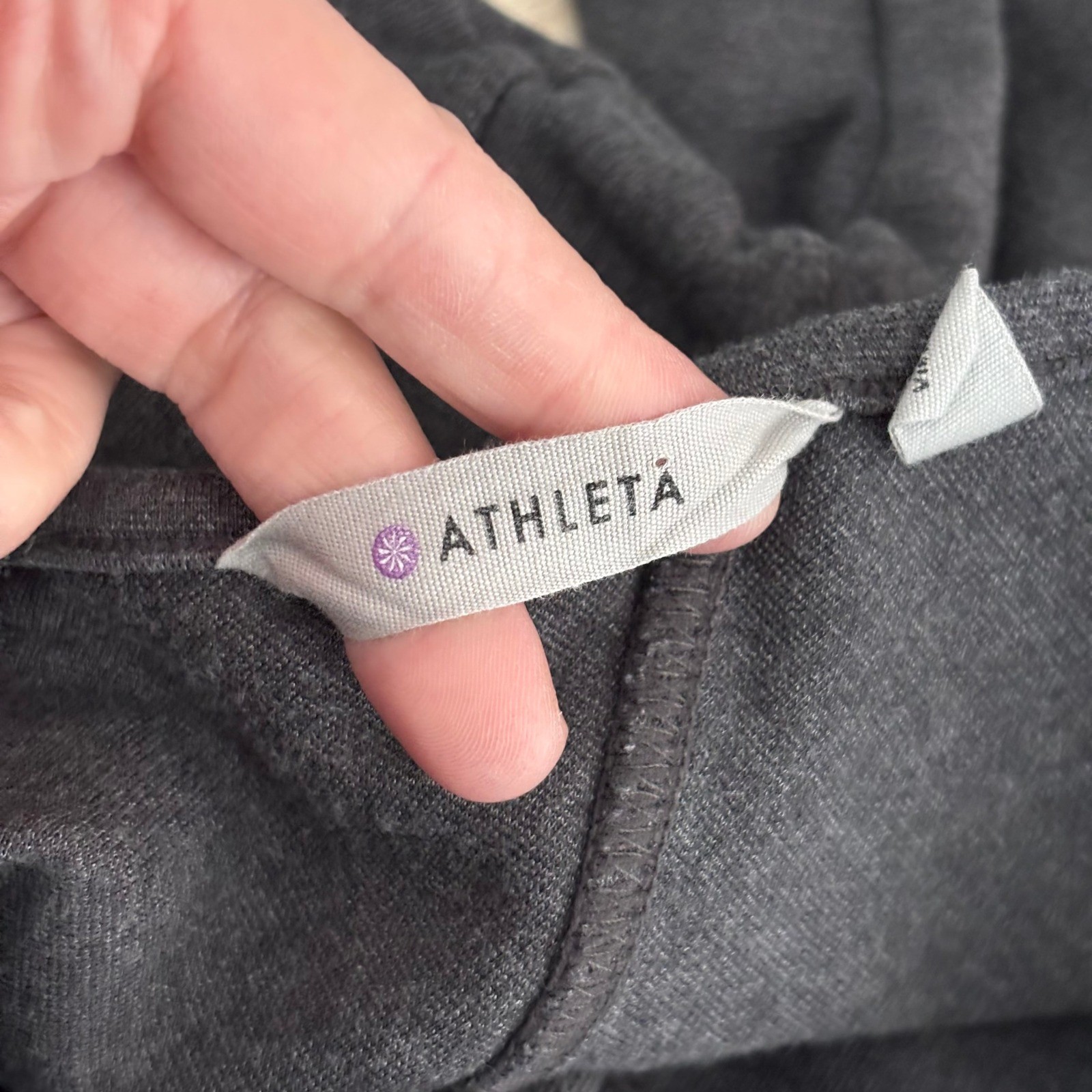 Athleta Illusion Mini Dress Charcoal Ponte Knit Cotton Modal Lagenlook Comfort