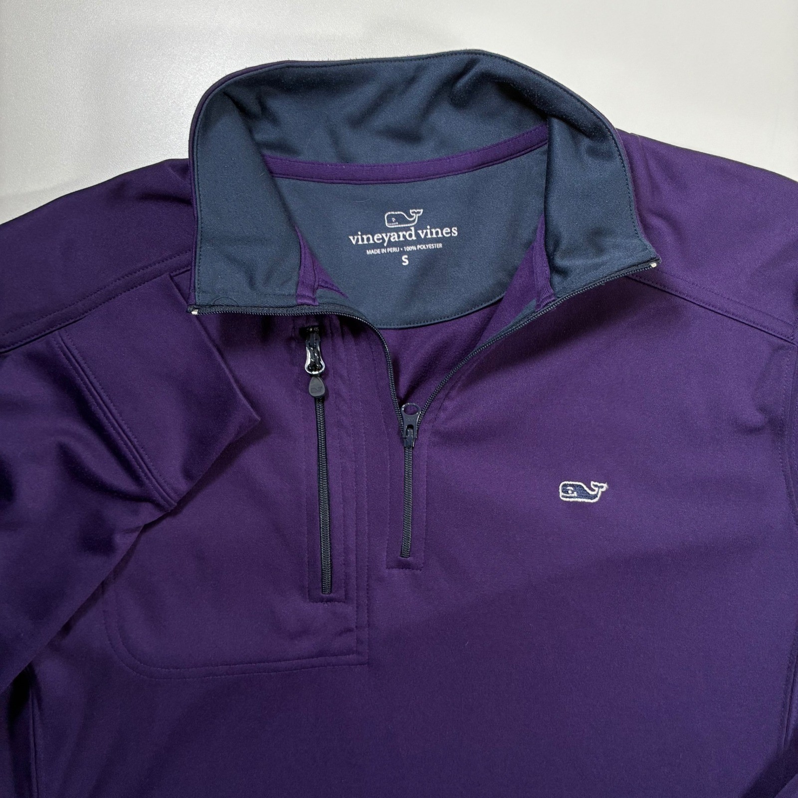 Vineyard Vines Quarter Zip Pullover Small Purple River Crest Golf Performance