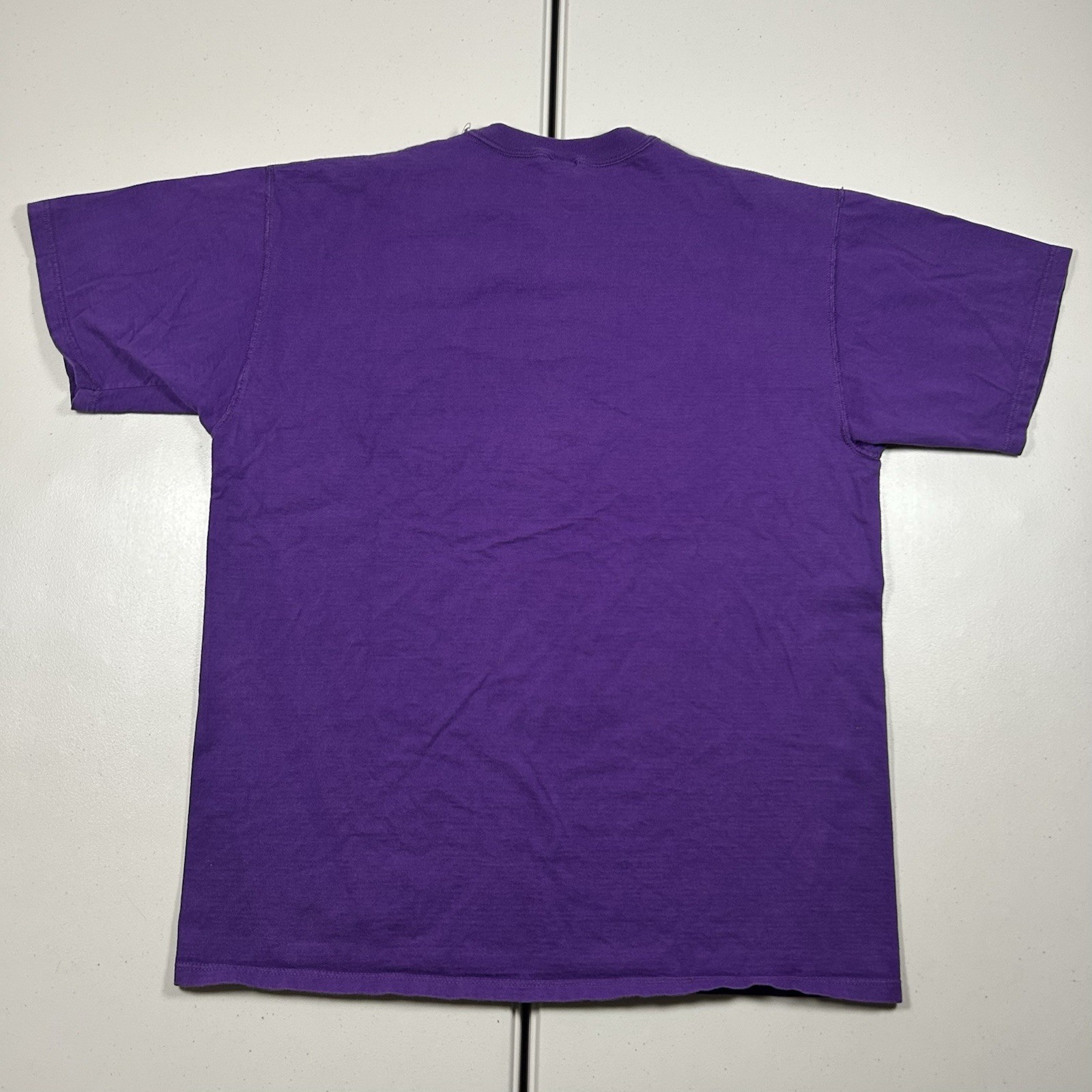 Vintage 90s Russell Athletic Blank Pocket Tee Purple Made in USA Cotton Men’s XL