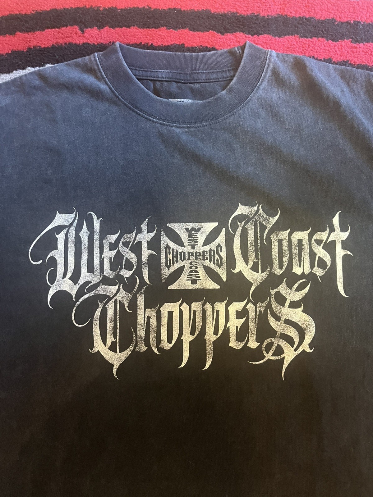 West Coast Choppers T-Shirt Motorcycle Y2K Logo Skulls heavy 100% cotton Size M