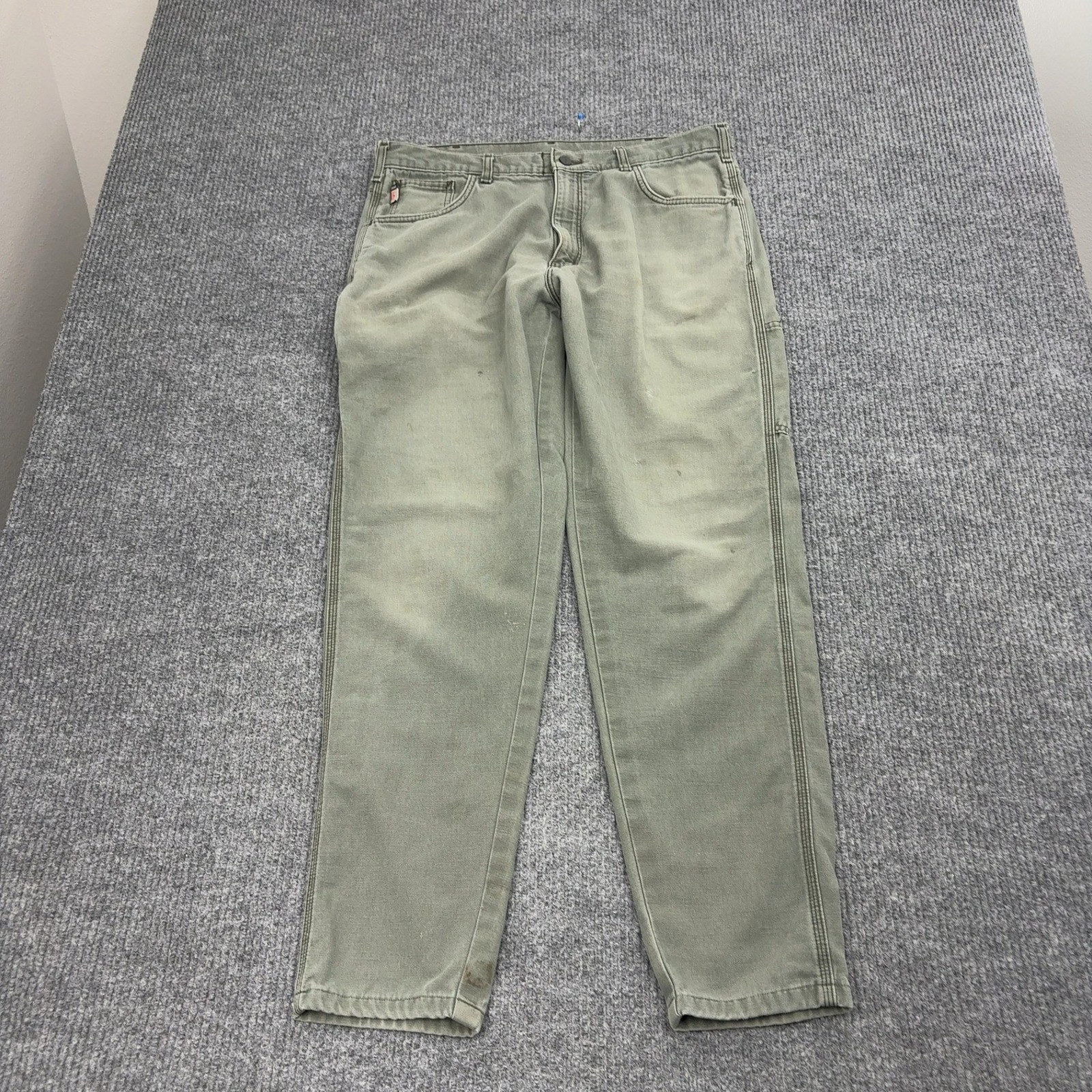 Carhartt Pants Mens 36×34 Moss Green Cotton Nylon FR Flame Resistant Workwear