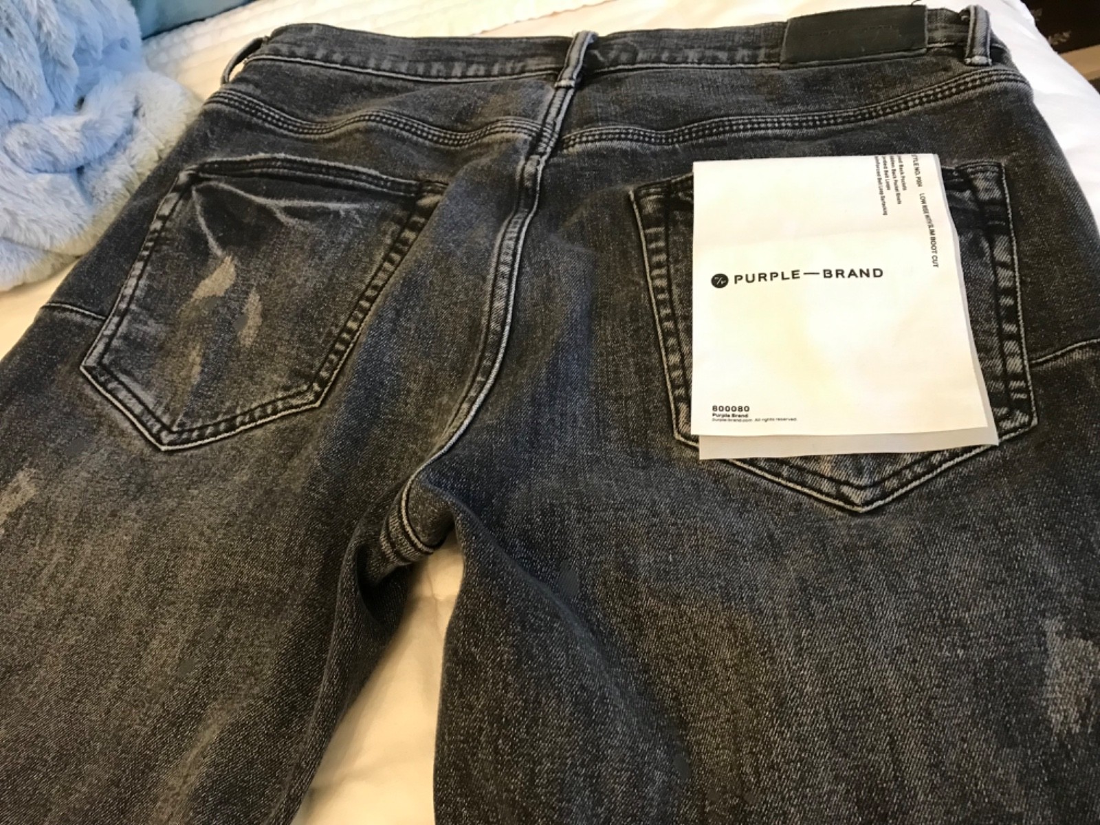 Purple Brand Jeans P004 Boot Cut men’s size 34 Black Distressed Denim nice clean