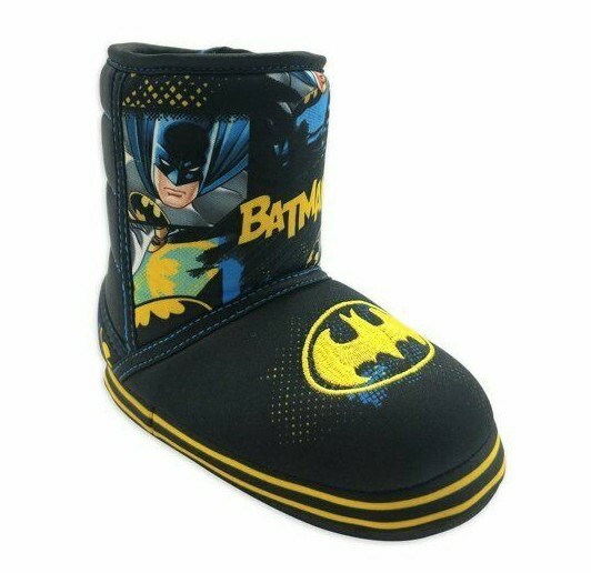 BATMAN Boys Kids Toddler’s Boot Slippers Shoes DC COMICS Size 5-6 7-8 9-10 11-12