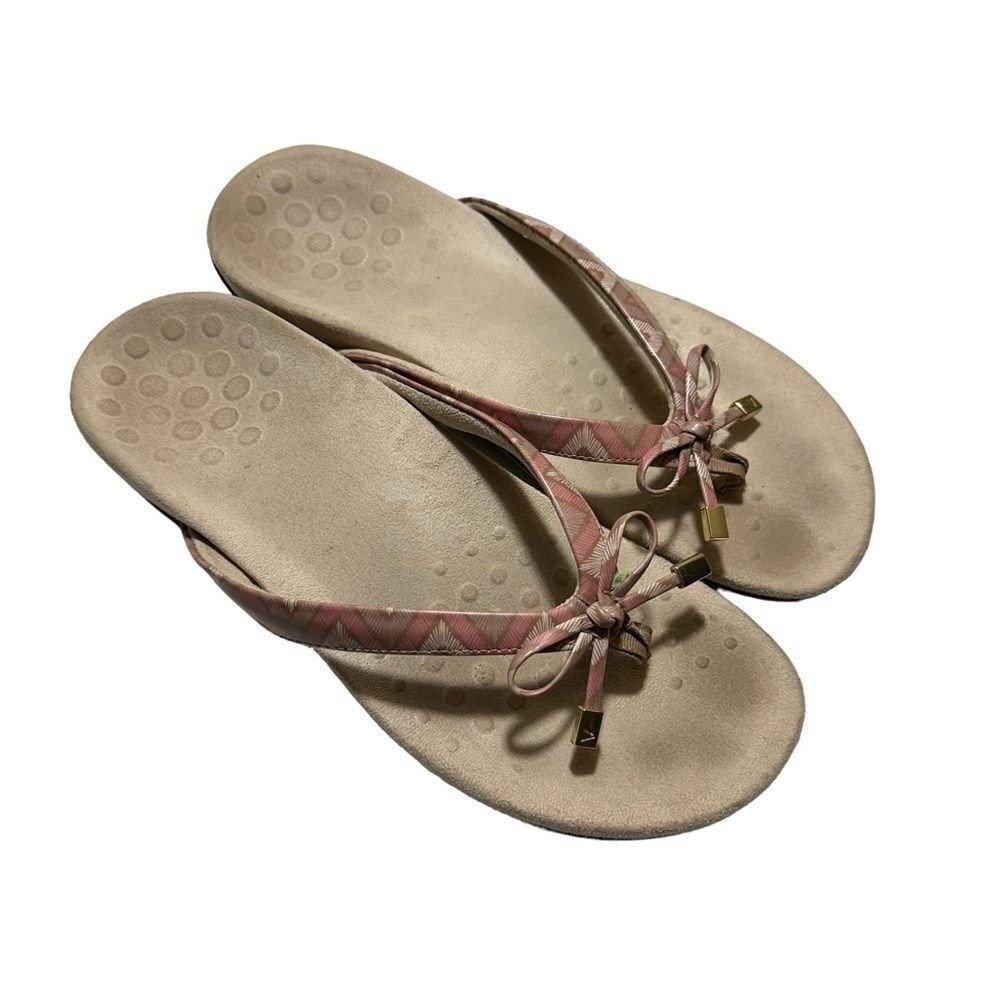 Vionic Bella II Women’s Size 9 Pink Geometric Slip On Slide Flip-Flop Sandals