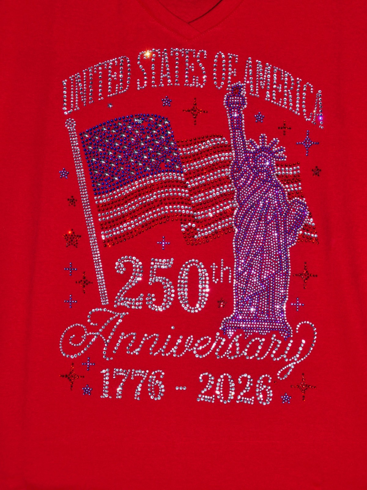 America’s 250th Birthday rhinestone shirt or tank XS S M L XL XXL 1X 2X 3X 4X 5X