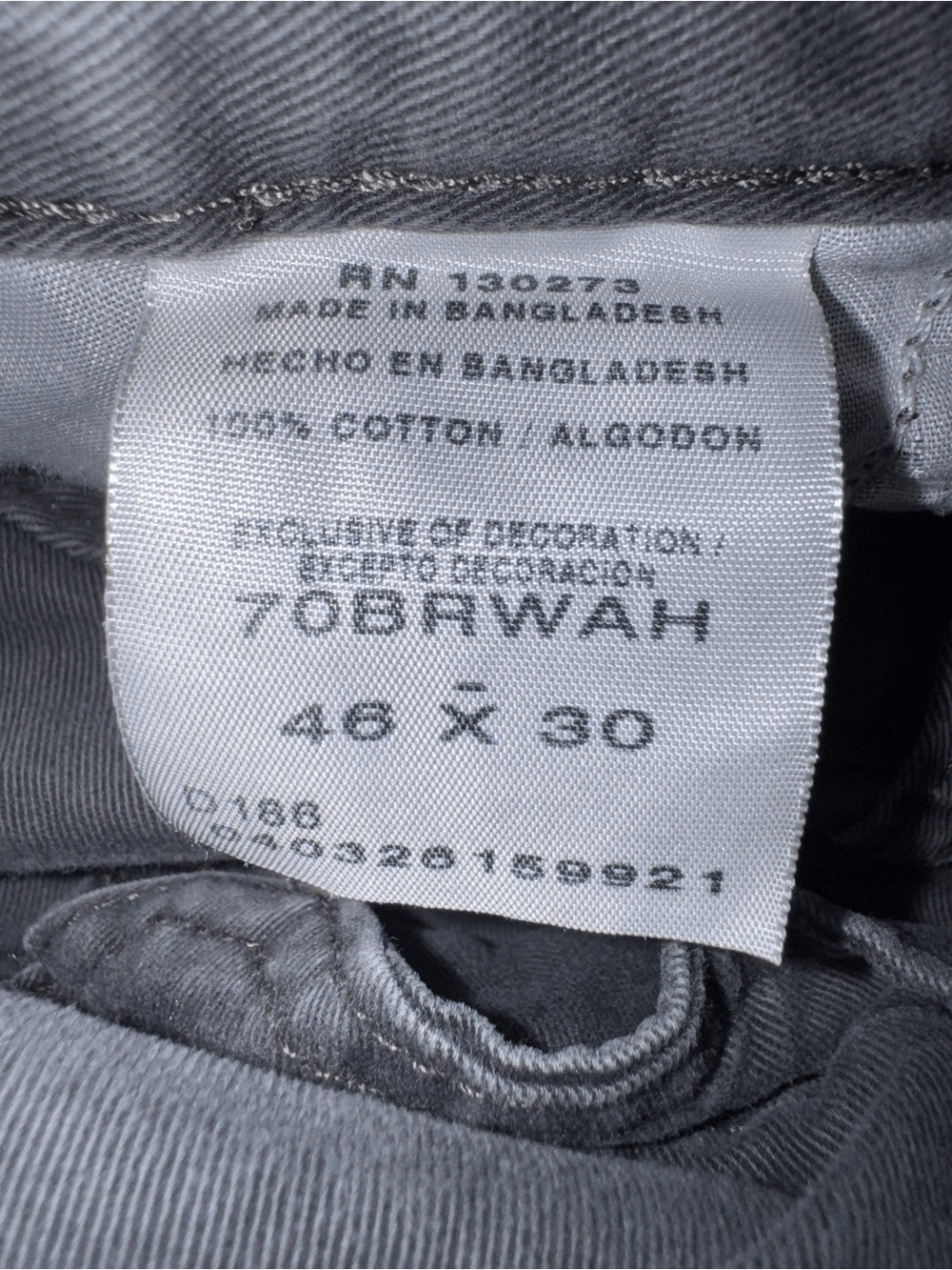 Wrangler Cargo Casual Cotton Pants Solid Charcoal Gray size 46 x 30