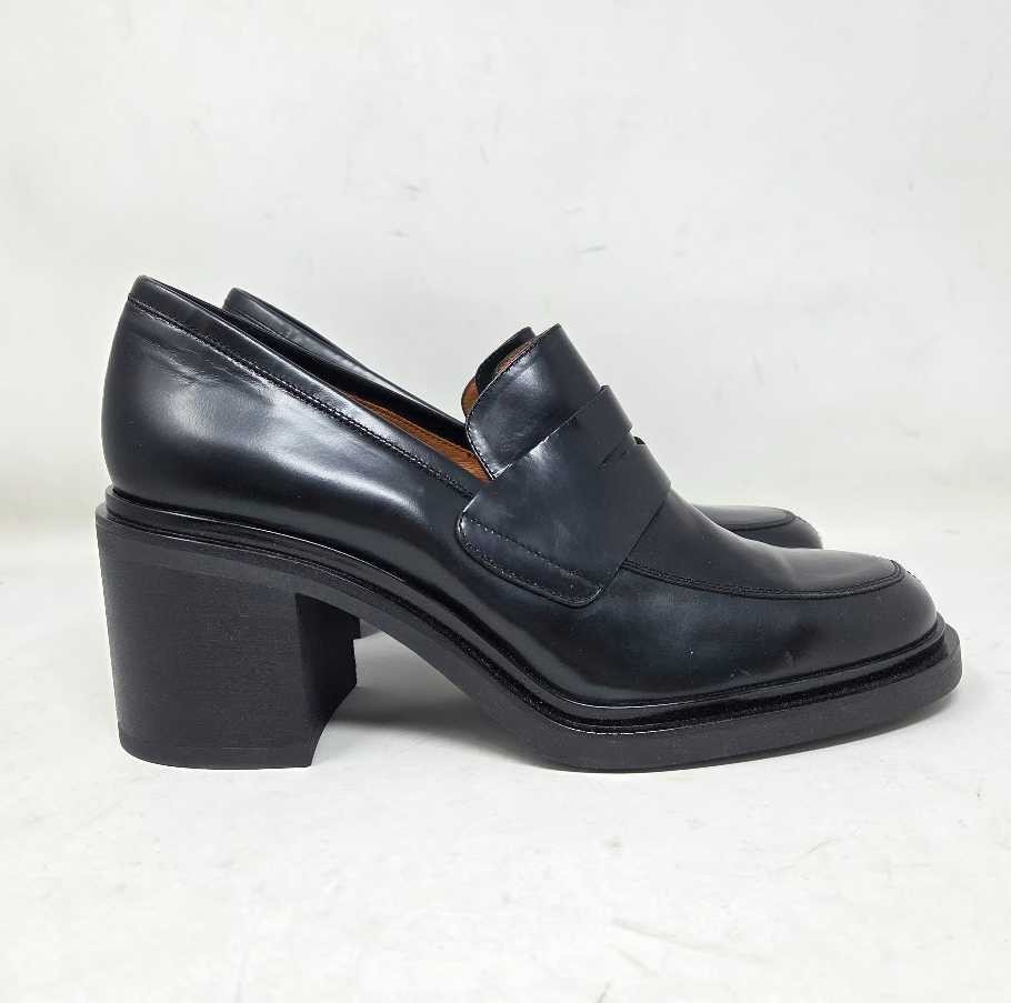 EU 40 (US 9-9.5) Anthropologie x Maeve block heeled loafers in black