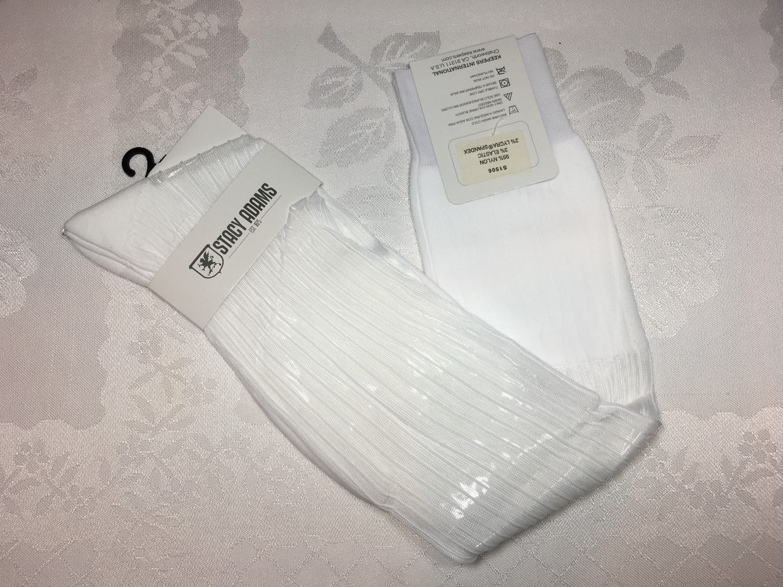 NEW ONE PAIRS STACY ADAMS OVER THE CALF SLICk SILKY RIBBED MEN’S DRESS SOCKS
