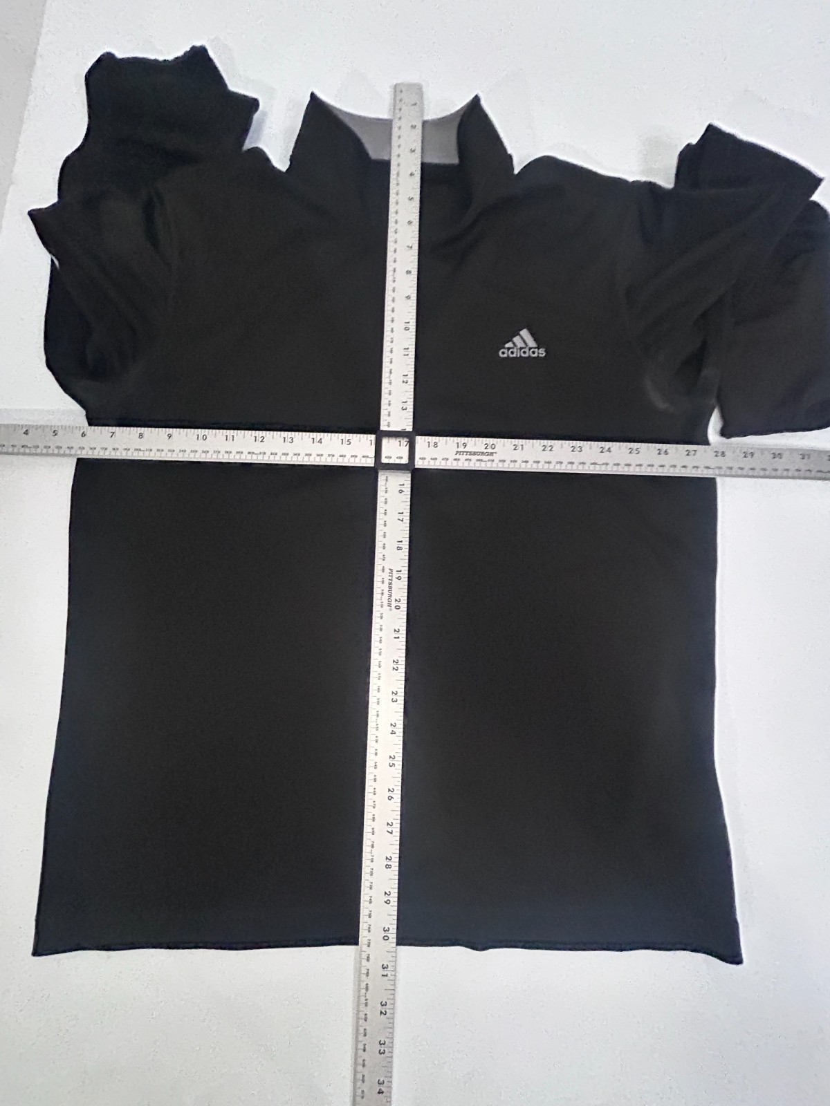 Adidas 1/4 Zip Pullover Men Medium Black Athletic Performance Long Sleeve Logo