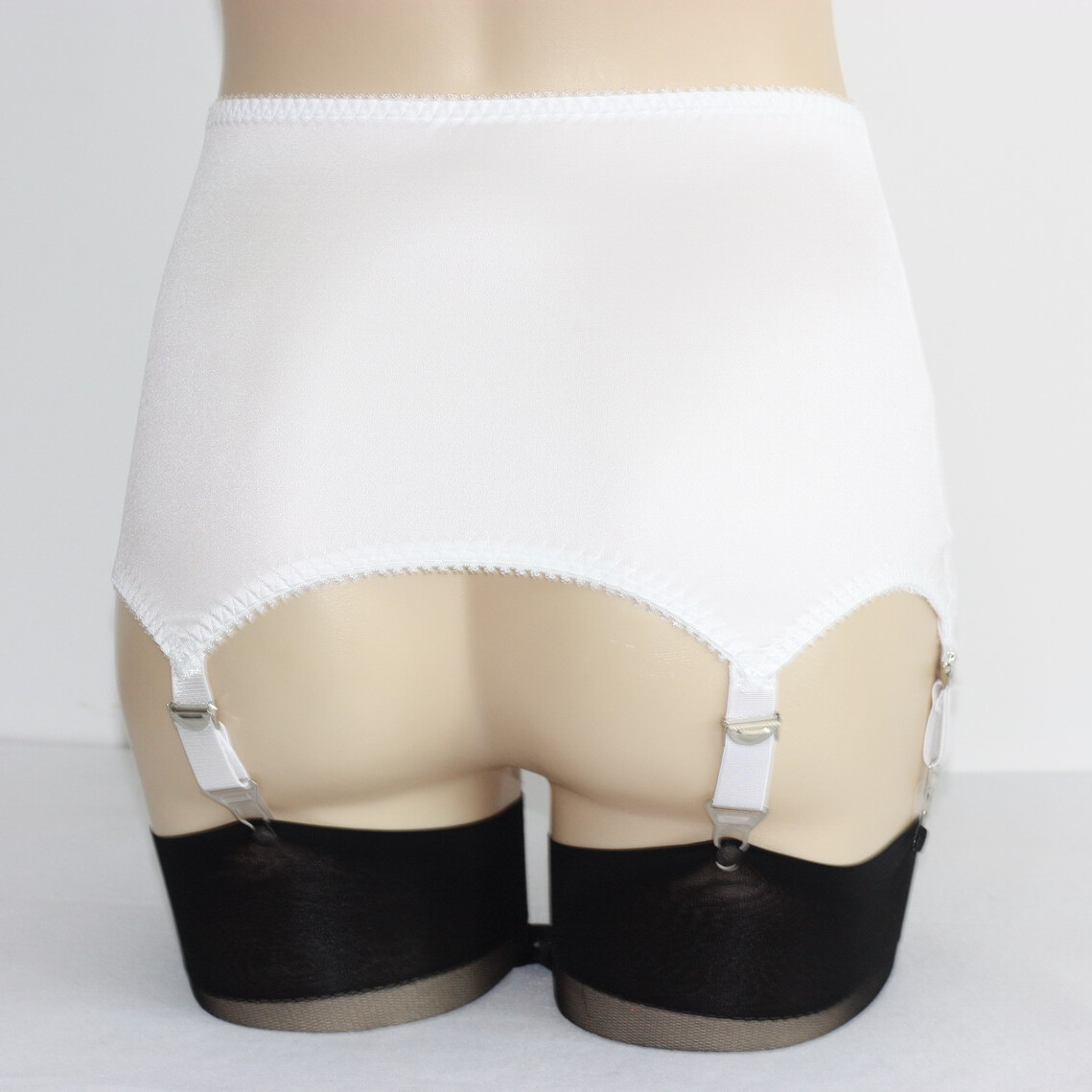 Sexy Wet Look Open Bottom Girdle Firm Shaping Girdle Garter Belt with 6 Straps
