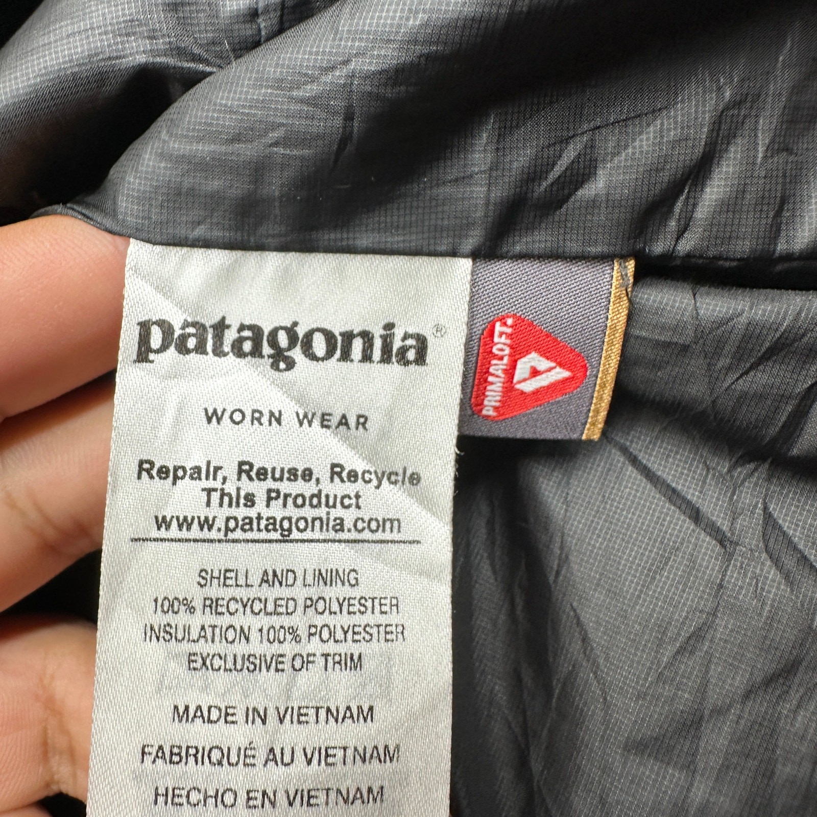 Patagonia Nano Puff Primaloft Puffer Jacket Mens XL Black Full Zip 84212