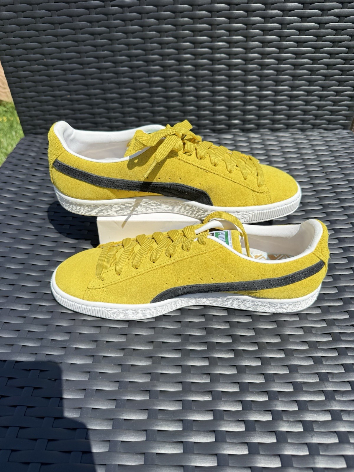 PUMA Suede Classic 21 Lace Up Men’s Sneakers Yellow/Black/White 374915-57