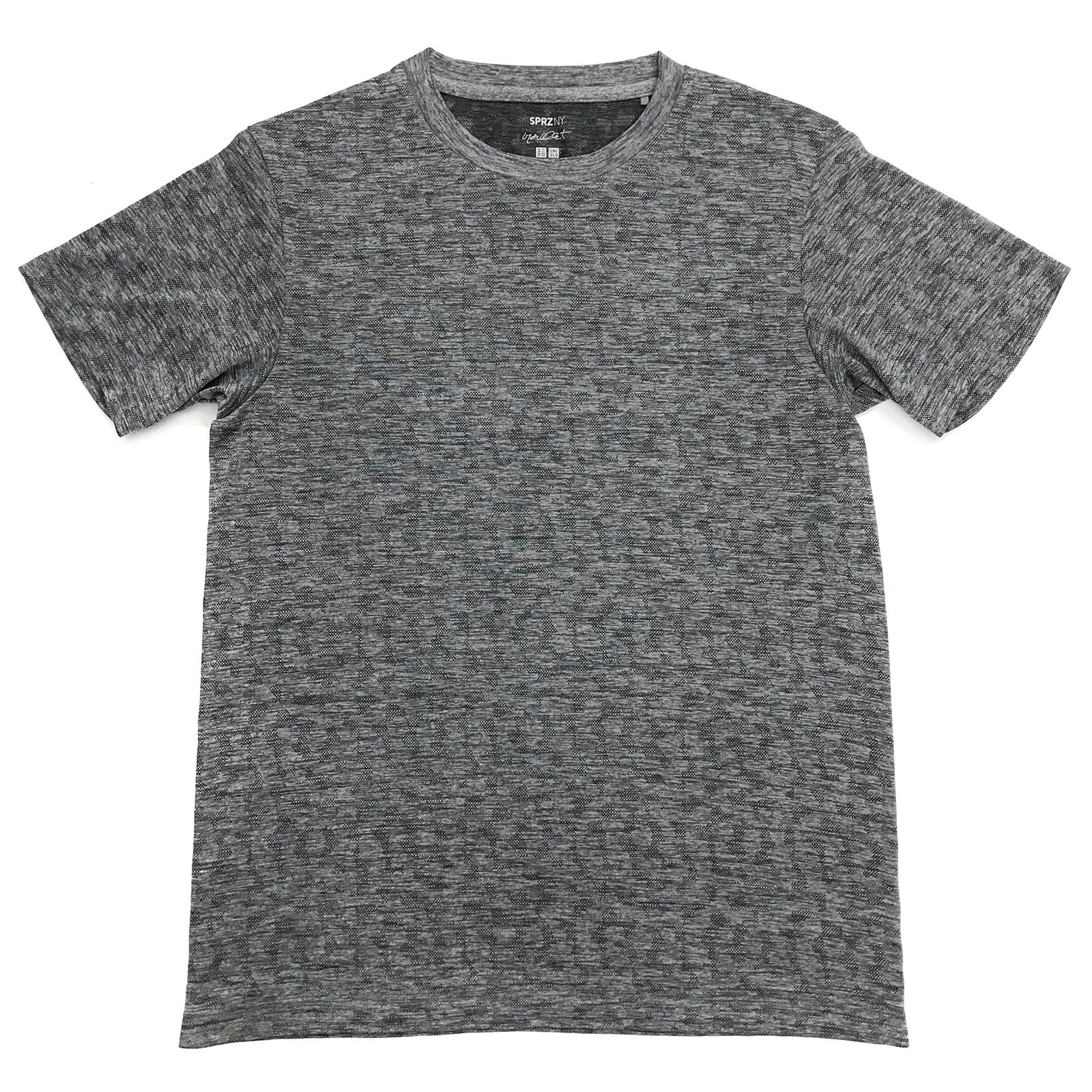 UNIQLO SPRZ NY Francois Morellet DRY EX T-Shirt Mens Small Gray Athletic Vented