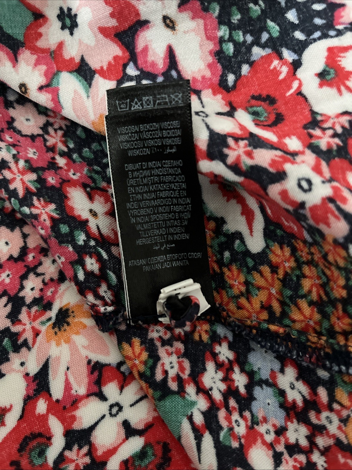 Long Sleeved Blouse M&S Pink Blue White Floral UK 10 Ladies