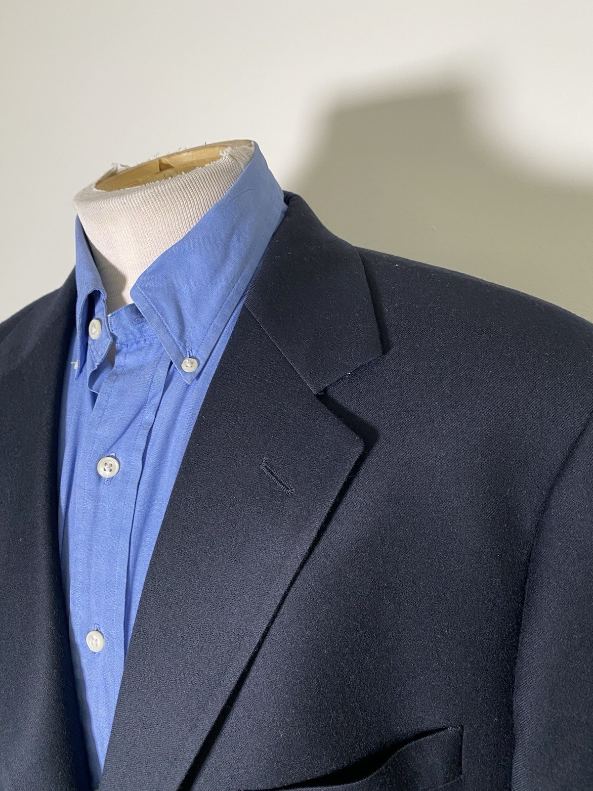 44S BROOKS BROTHERS Italian fleece Logo Gold Button Flannel Wool Tweed Blazer