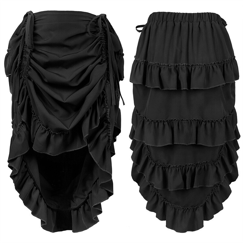 Women’s Gothic Steampunk Skirt High-Low Bustle Skirt Renaissance Skirt New