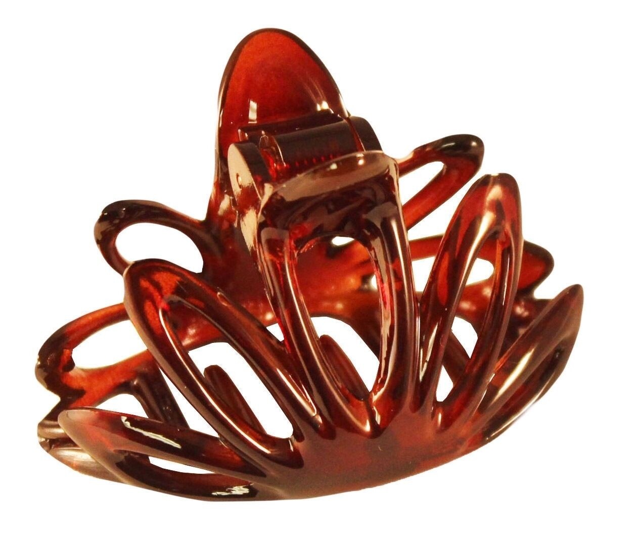 Parcelona Made In France Small Amber Cellulose Tortoise Shell Hair Claw 2 Inches