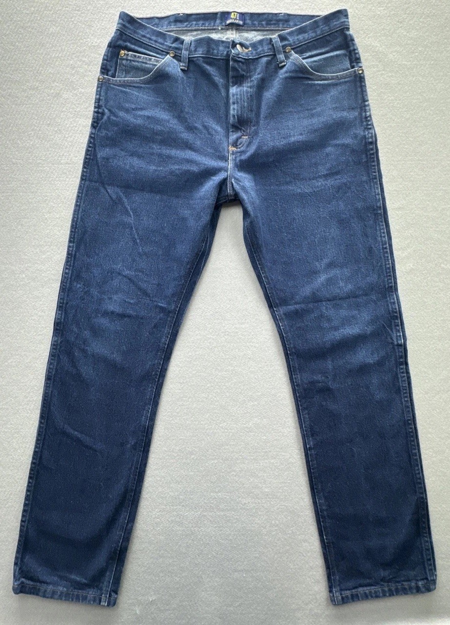 Wrangler 47MWZ Jeans Men 38×34 Performance Cowboy Cut Regular Fit Dark Wash