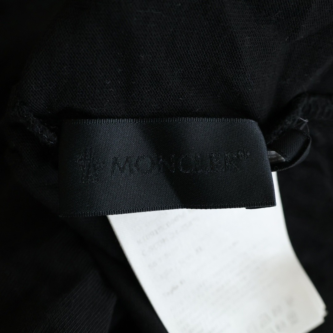 MONCLER Front Logo Print Short Sleeve T-shirt Top Black Used b4d5e523c830caa9ed5