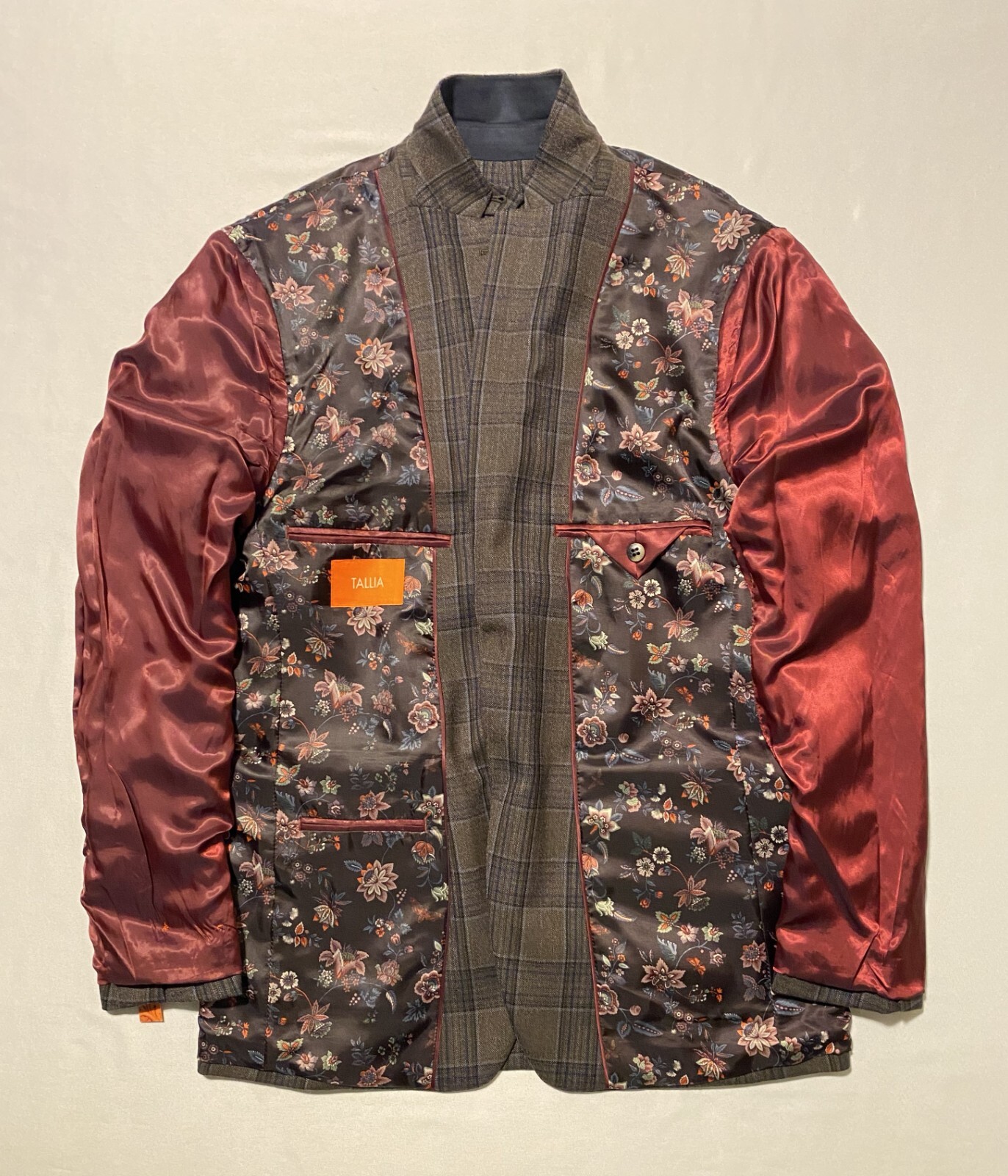 NWT Tallia Vocca Slim Halflined Plaid Men’s Sportcoat Jacket 100% Wool Size 38R