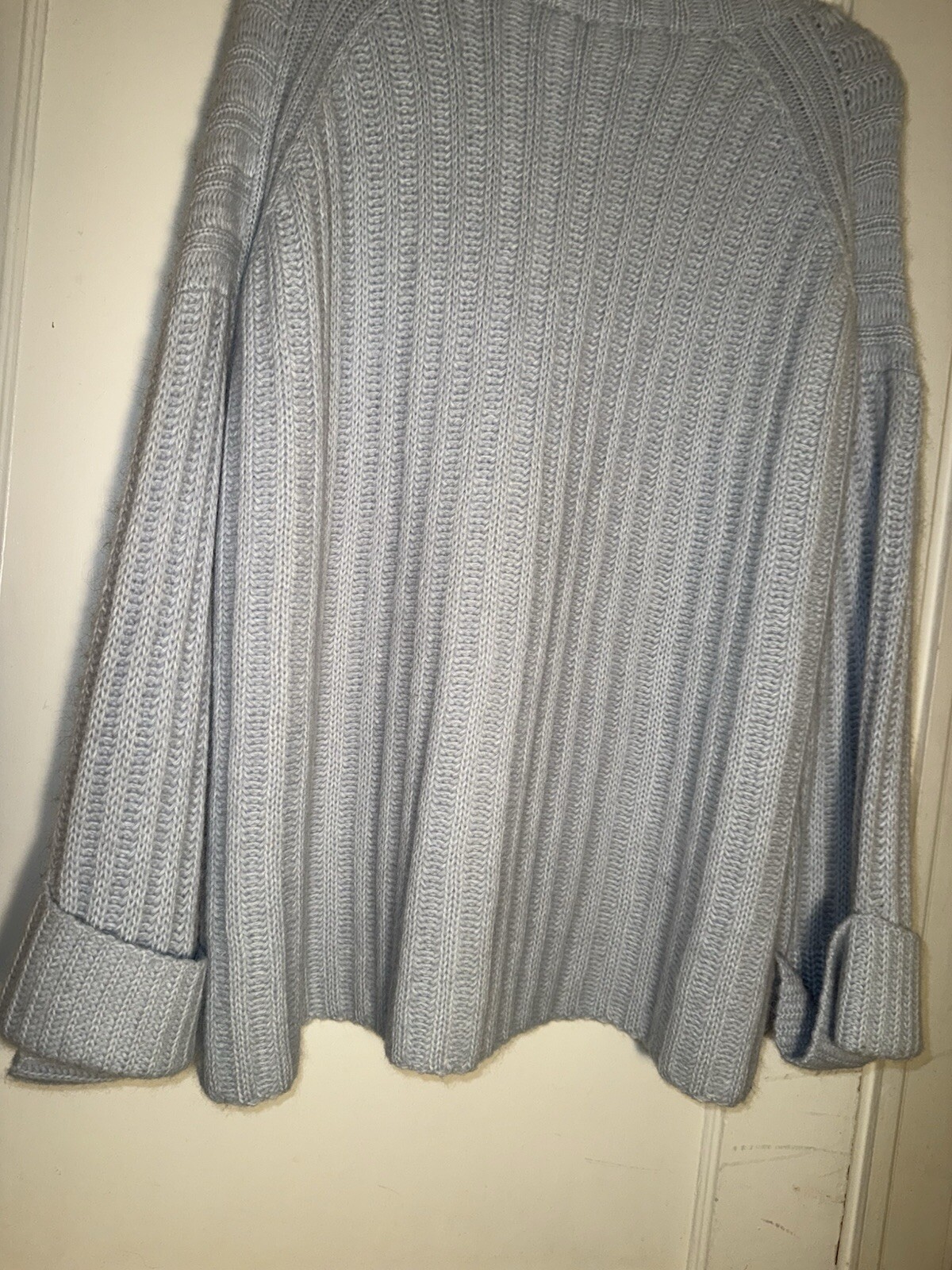 ELEVEN SIX Talia Blue Poncho Sweater Baby Alpaca Wool Oversized Size M/L d874