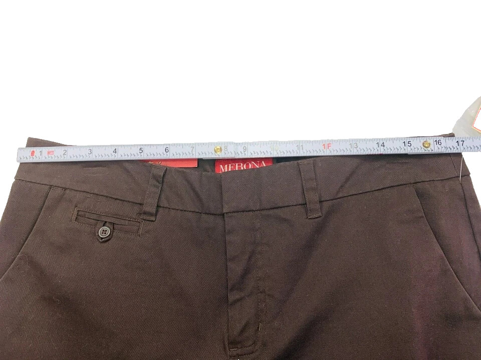 Merona Brown The Ultimate Khaki Nanotex Fabric Relaxed Size 12 Pants NWT