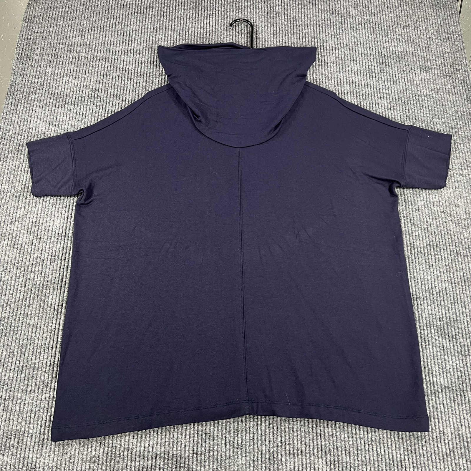 Lou & Grey Cowl Neck Pullover Shirt Womens Medium Relaxed Fit Short Sleeve Top