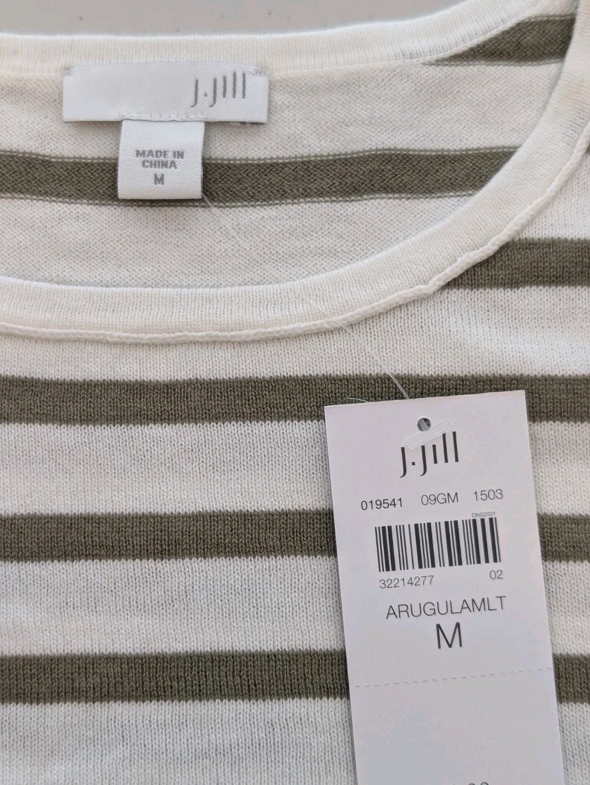 J. JILL Women Stripe Pullover Soft Gorgeous Top Long sleeve Sz M Arugula