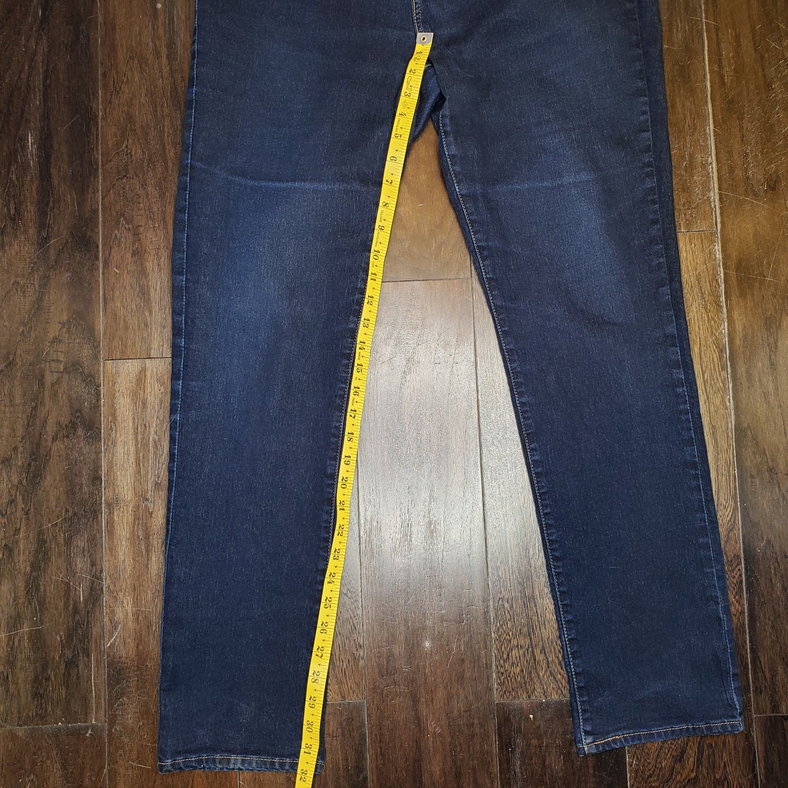 Levis 312 Shaping Slim Straight Jeans Womens 34×32 Blue Denim Button Dark Wash