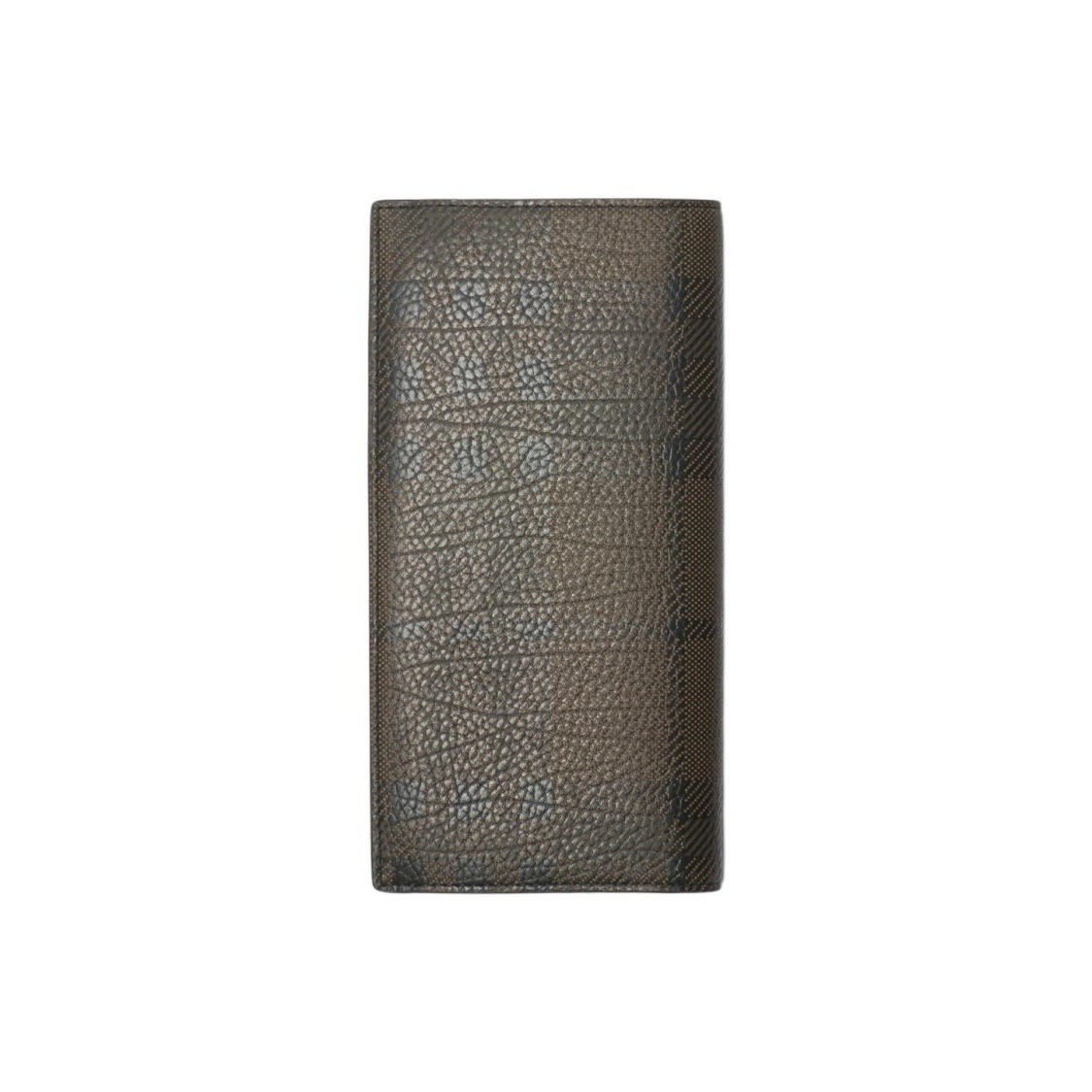 Burberry Flap Wallet in Calfskin Leather for Men, Slate Color 3.7 x 7.4 in