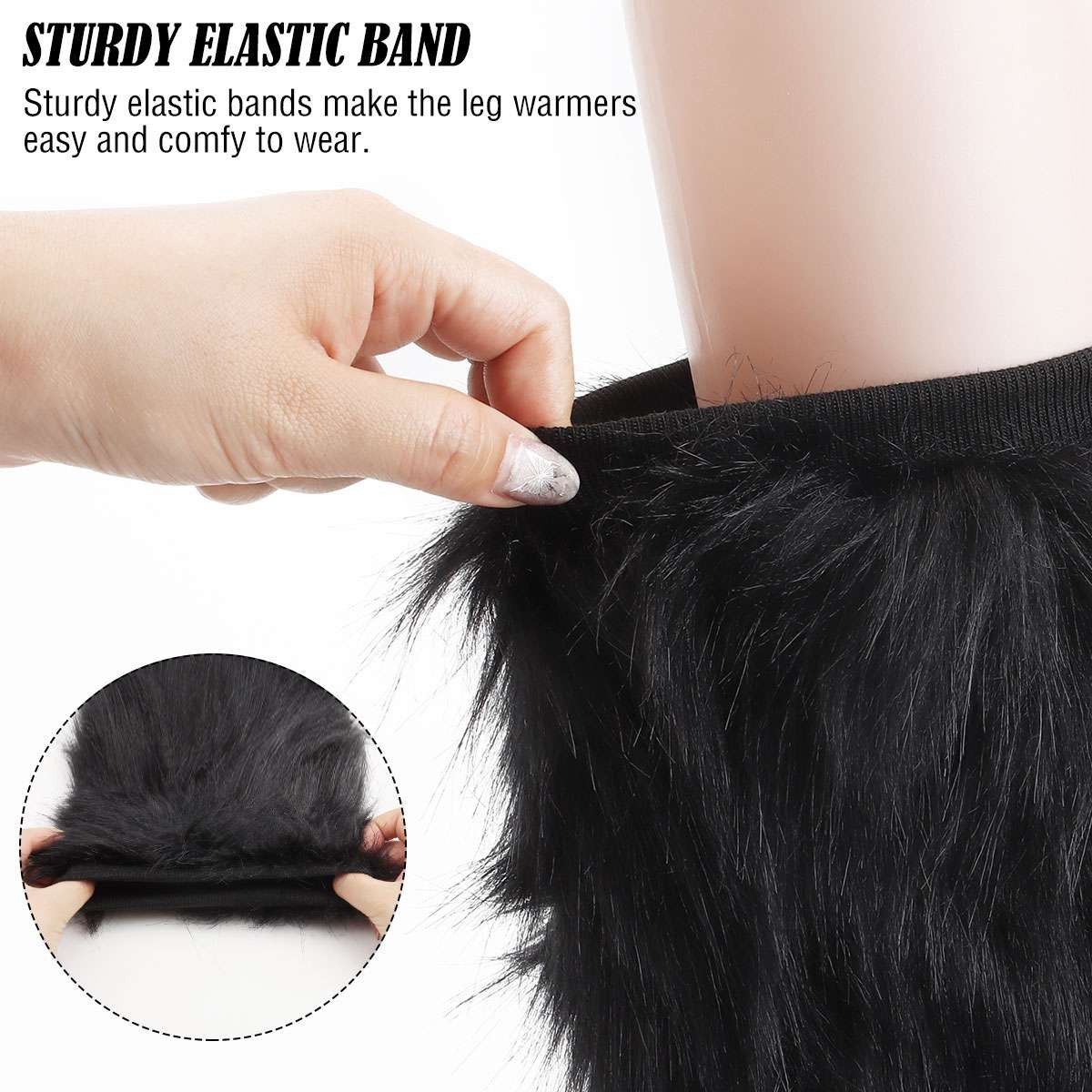 Leg Warmers Winter Womens Boot Covers Furry Solid Co Faux Fur Soft Foot Sleeve