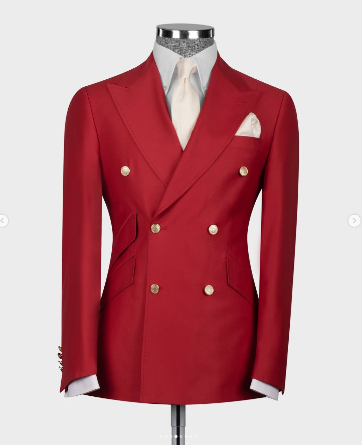 Double Breasted Men’s Suit Formal Groom Business Jacket Tuxedo Party Prom Blazer