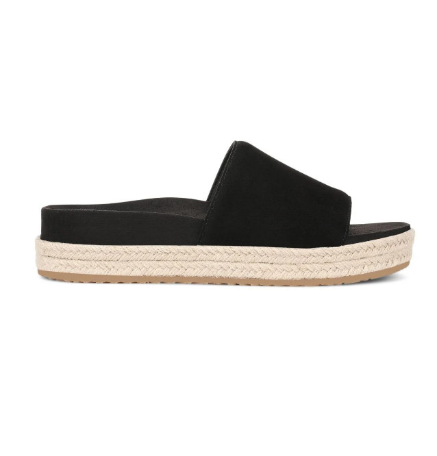VIONIC Yasmina Platform Slide Sandal, Black Suede