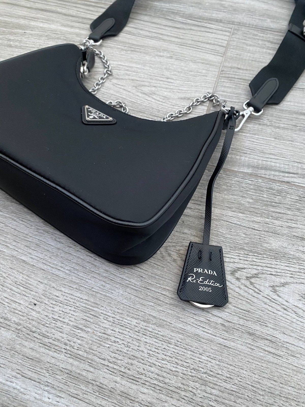 PRADA Re-Edition 2005 Shoulder Bag Black Nylon