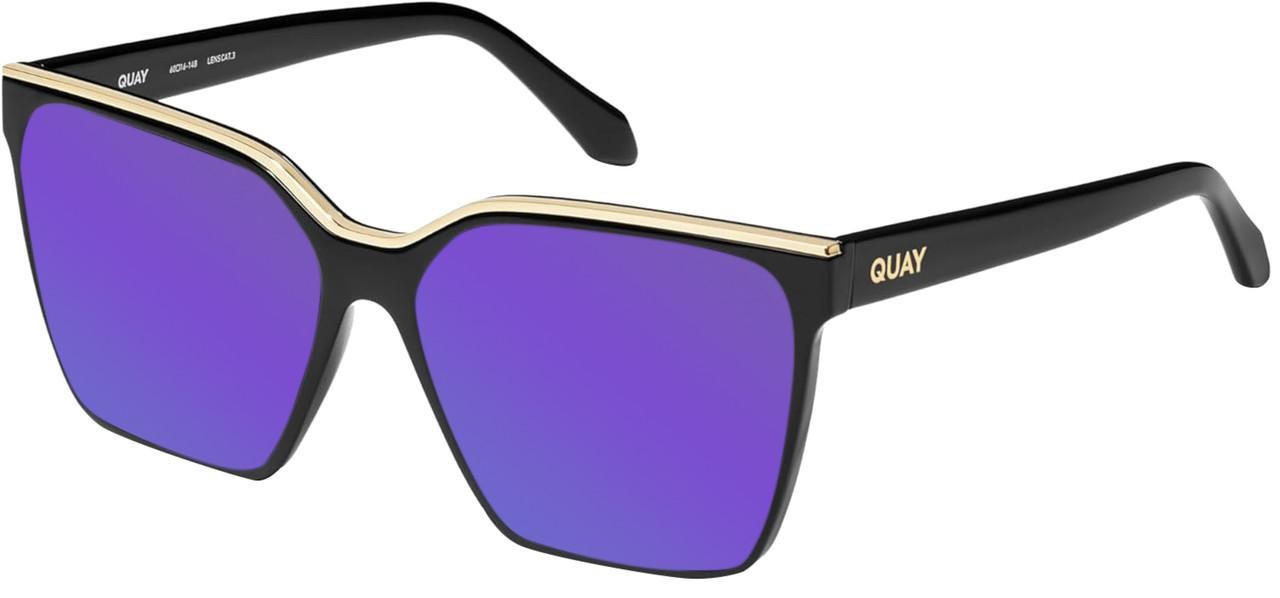 QUAY Level Up Womens Square Polarized Sunglasses Matte Black 60mm 4 LENS OPTIONS