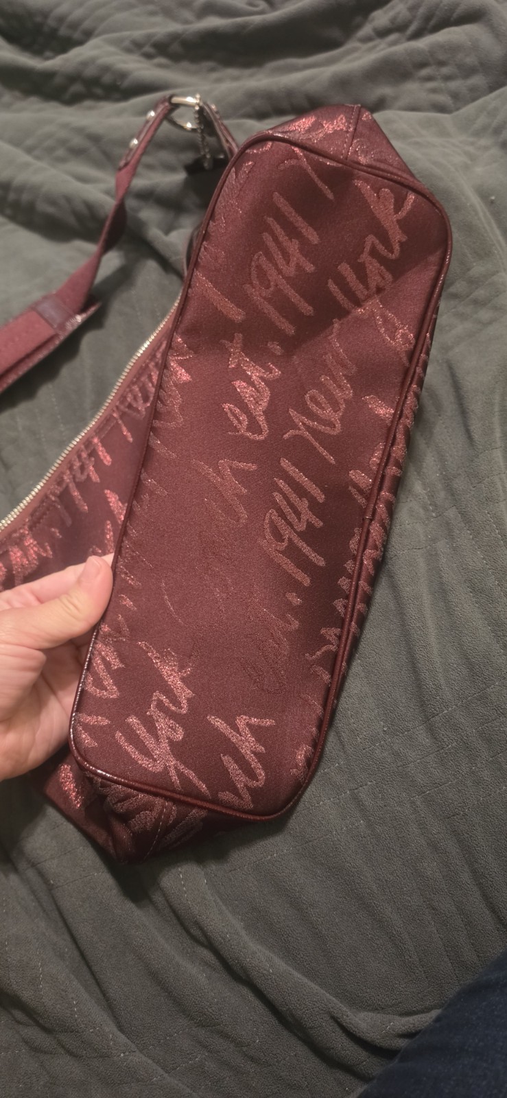 Coach Burgundy Dark Red Poppy Signature F17472 Hobo Bag Rare Holiday Limited