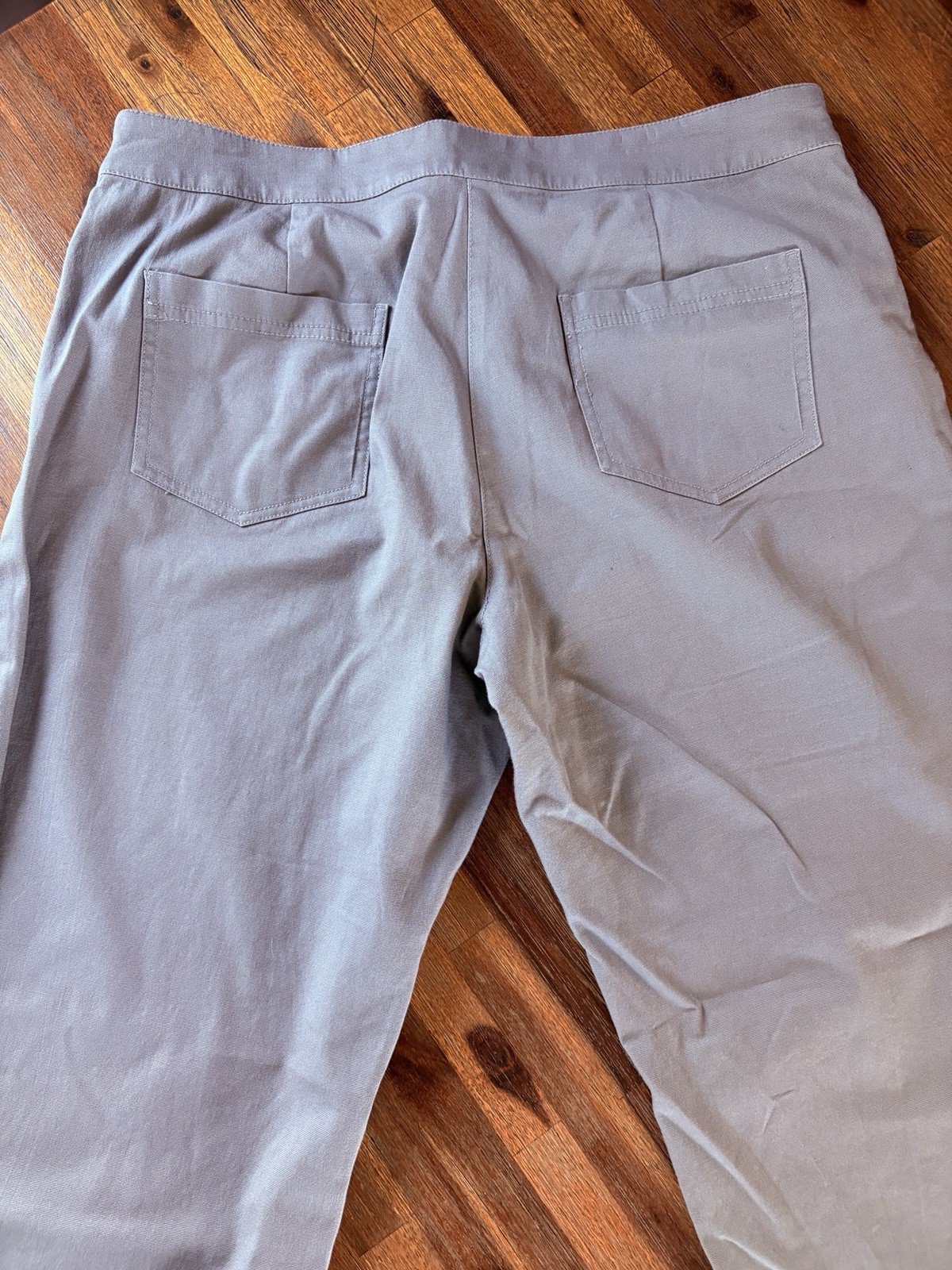 Eileen Fisher Pants Taupe Size Large Wide Leg 37” X 31” 97% Cotton / 3% Spandex